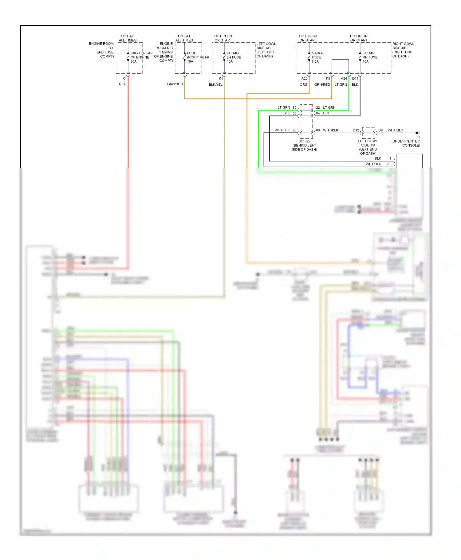 Wiring diagram (right front of engine for Lexus IS II facelift 2 (2010-2016) (1 of 2)