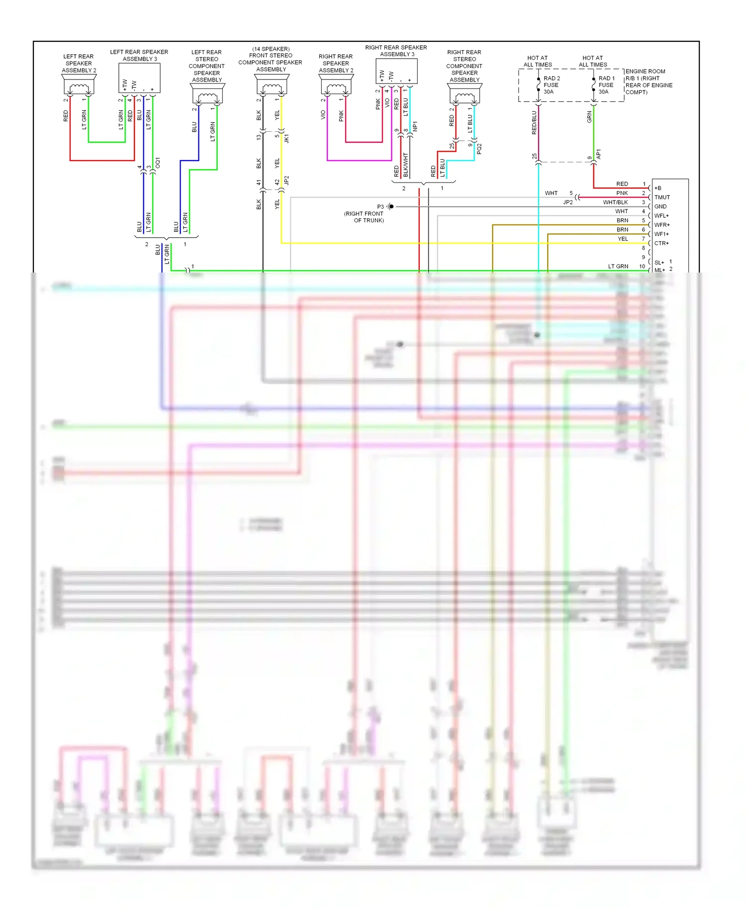 Wiring diagram right rear speaker assembly 2 for Lexus IS II facelift 2 (2010-2016) (1 of 6)