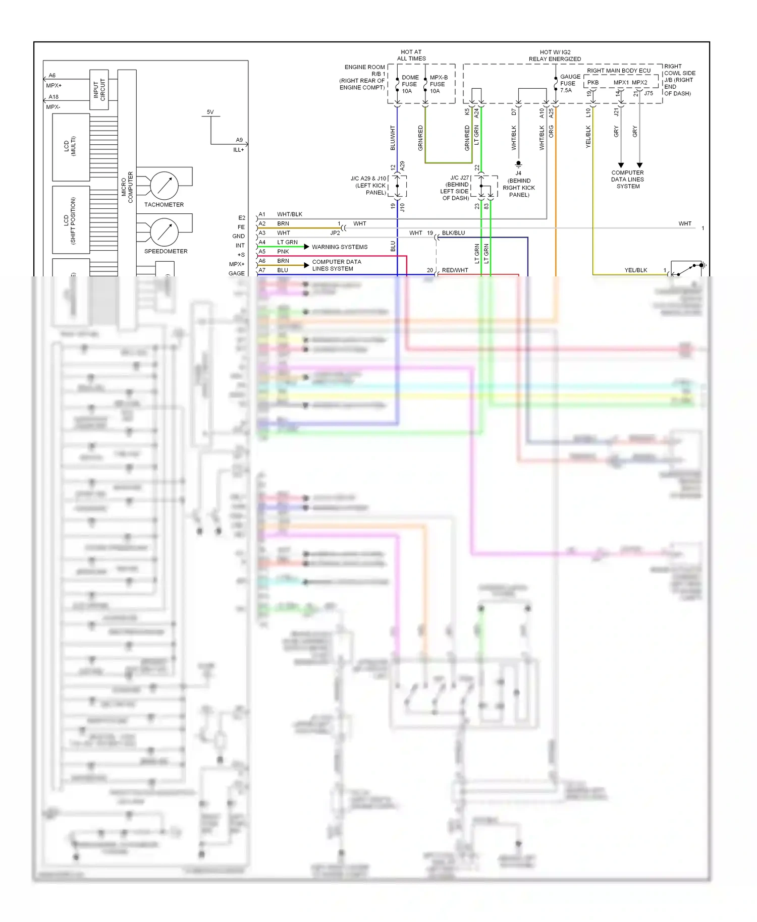 Lexus IS II facelift 2 (2010-2016) (shift position) lcd wiring diagram  (1 of 1)