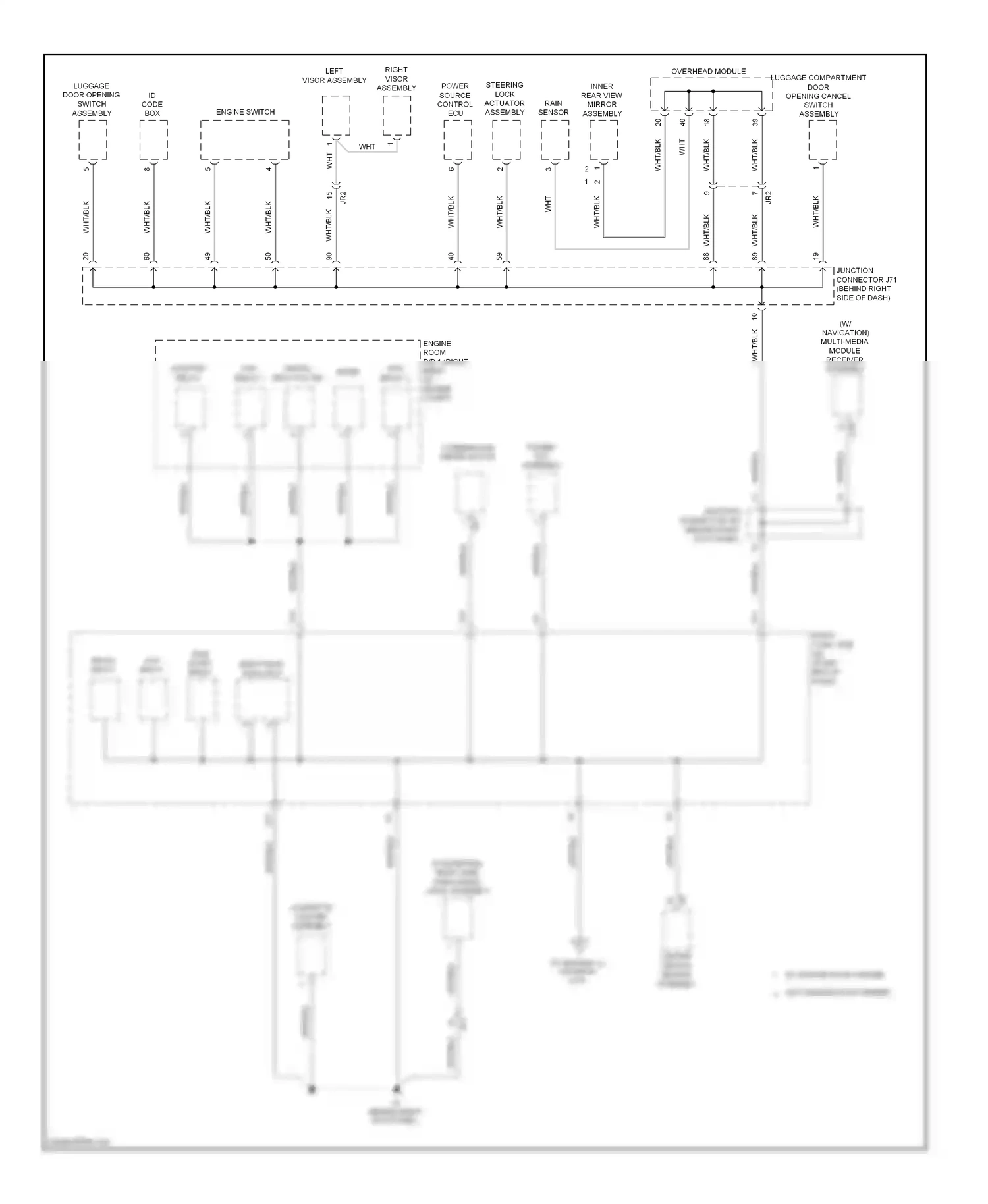 Wiring diagram steering lock actuator assembly for Lexus IS II facelift 2 (2010-2016) (2 of 3)