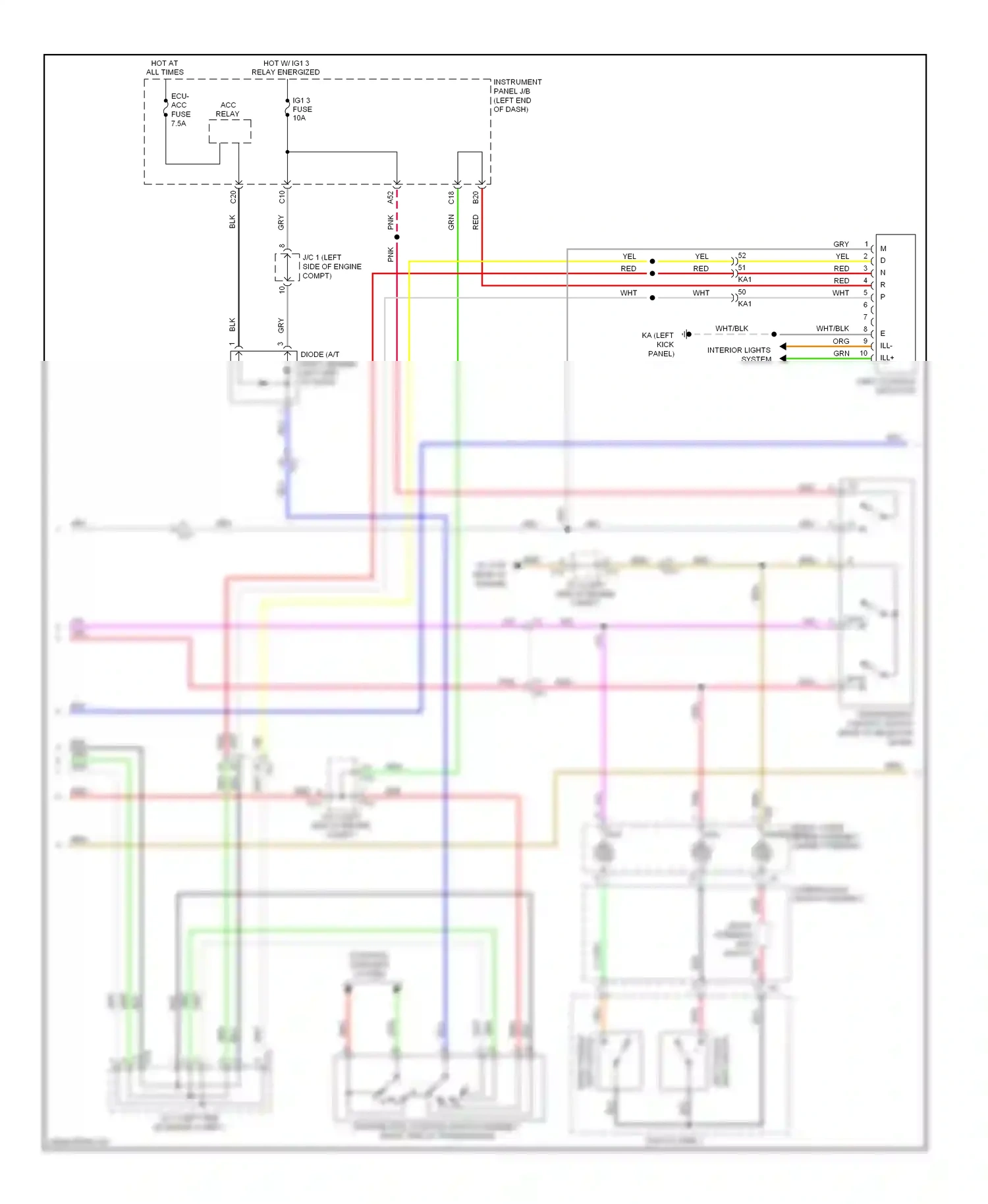Wiring diagram switch wire 1 for Lexus IS II facelift 2 (2010-2016) (1 of 5)