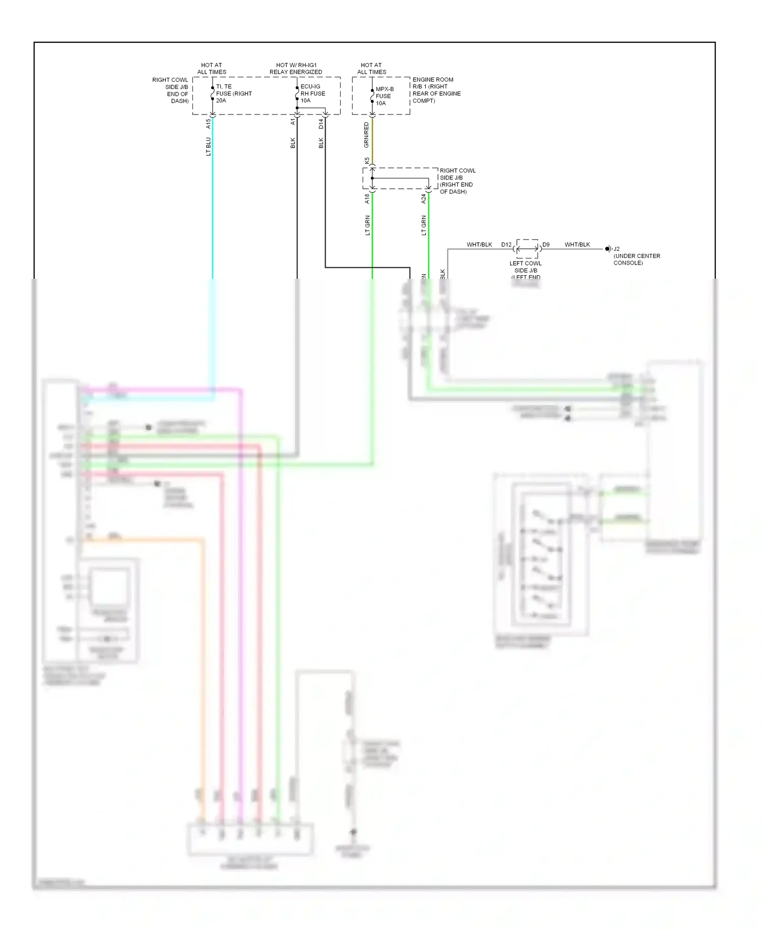 Wiring diagram telescopic motor for Lexus IS II facelift 2 (2010-2016) (3 of 3)