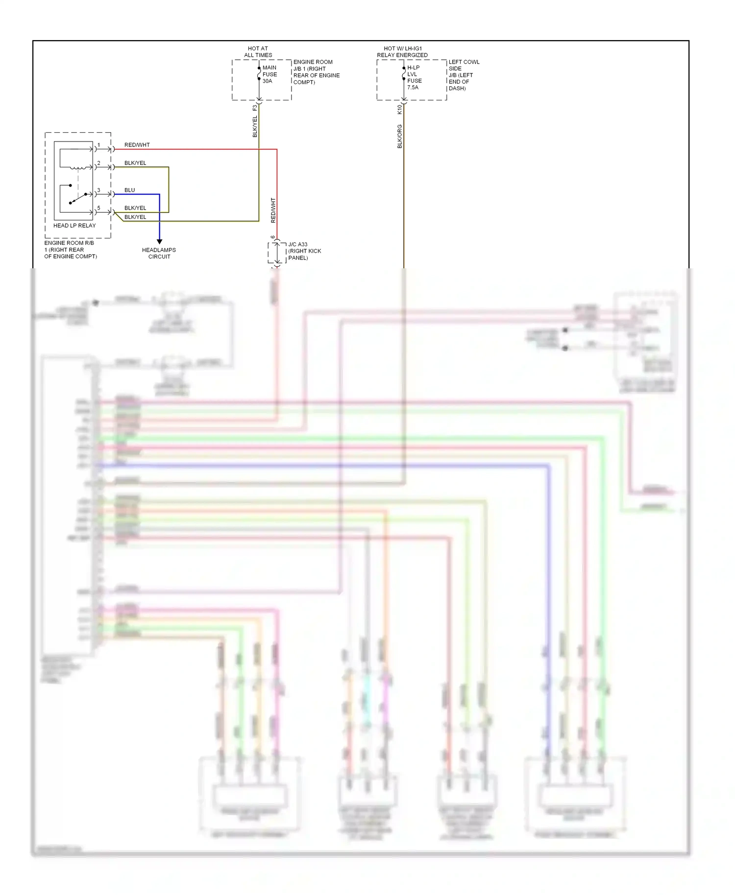 Lexus IS II facelift 2 (2010-2016) (upper left kick panel) wiring diagram  (3 of 4)