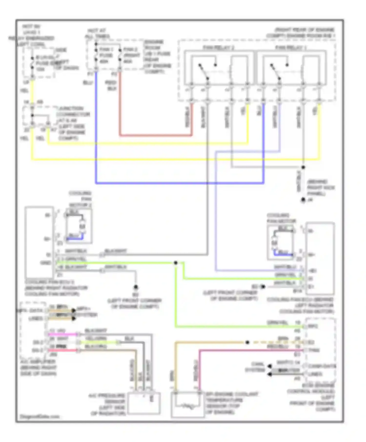IS Lexus II facelift (2008-2010): Cooling fan circuit