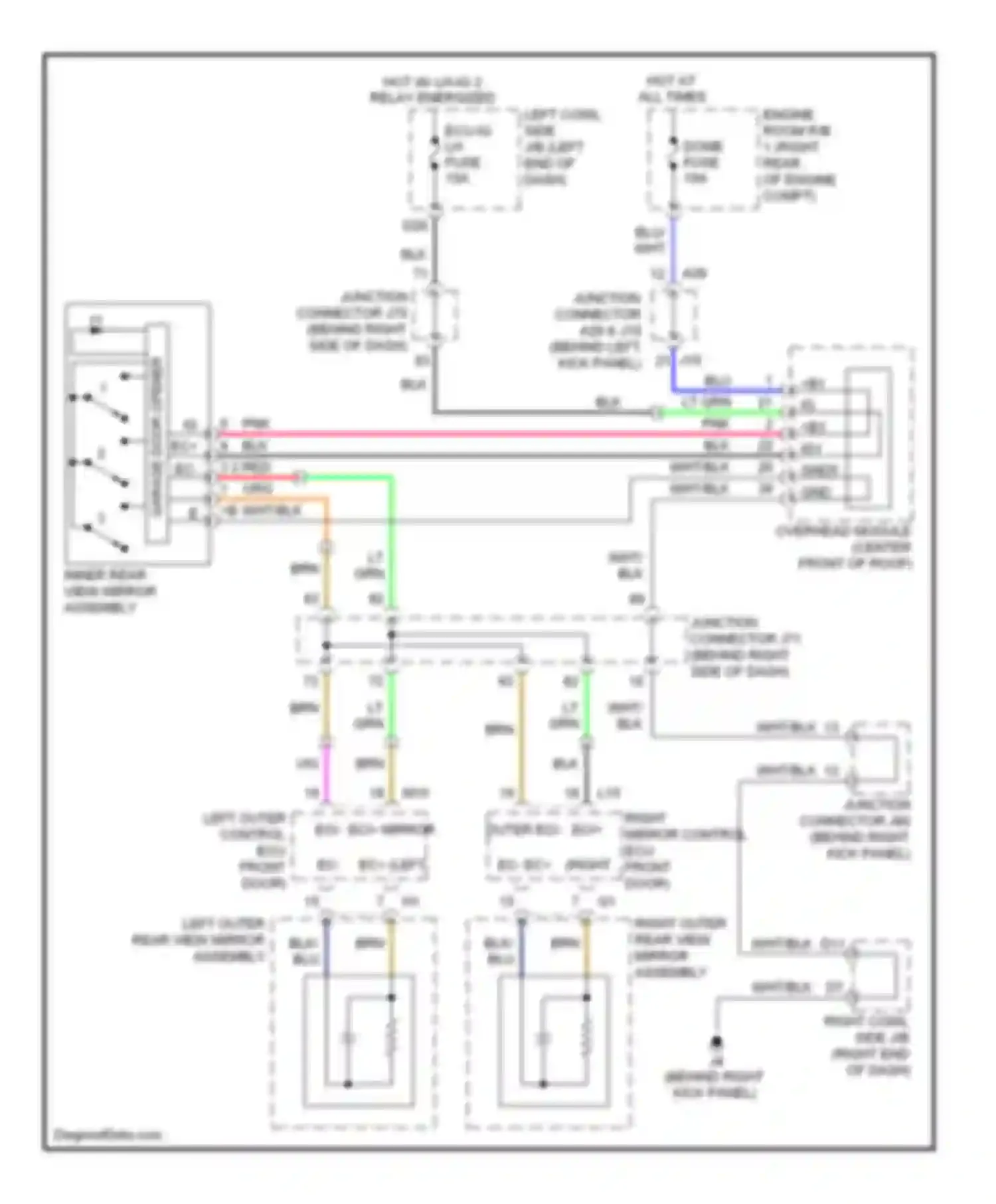IS Lexus II facelift (2008-2010): Power mirrors circuit