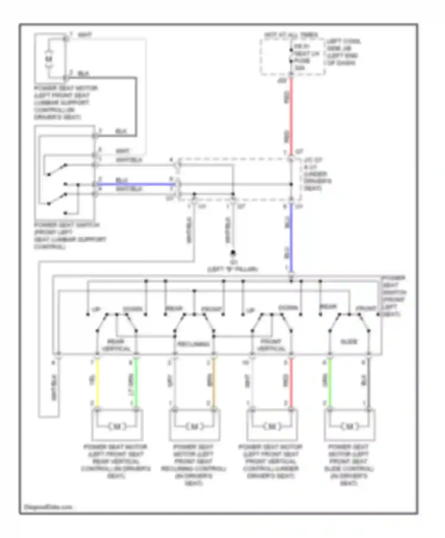 IS Lexus II facelift (2008-2010): Driver power seat circuit