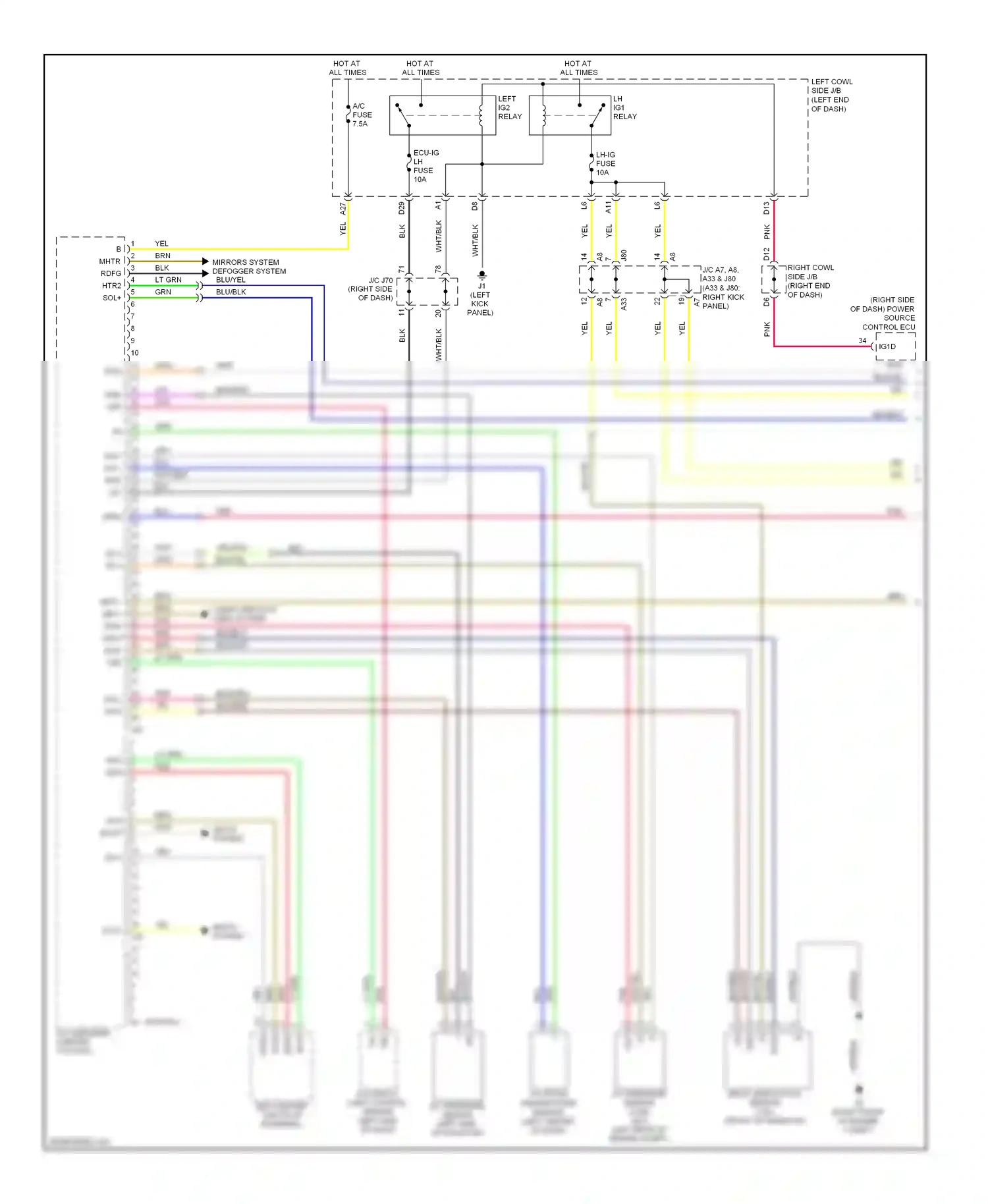 Wiring diagram blk for Lexus IS II facelift (2008-2010) (8 of 136)