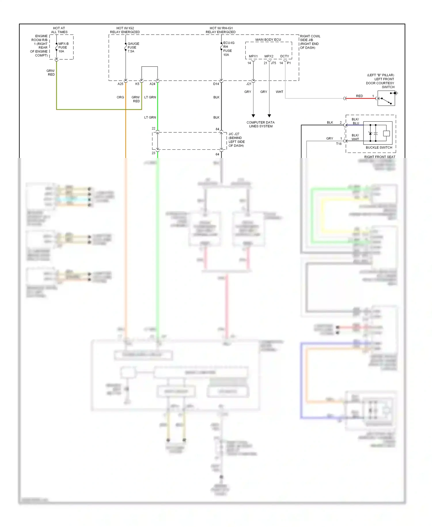 Wiring diagram blk for Lexus IS II facelift (2008-2010) (107 of 136)