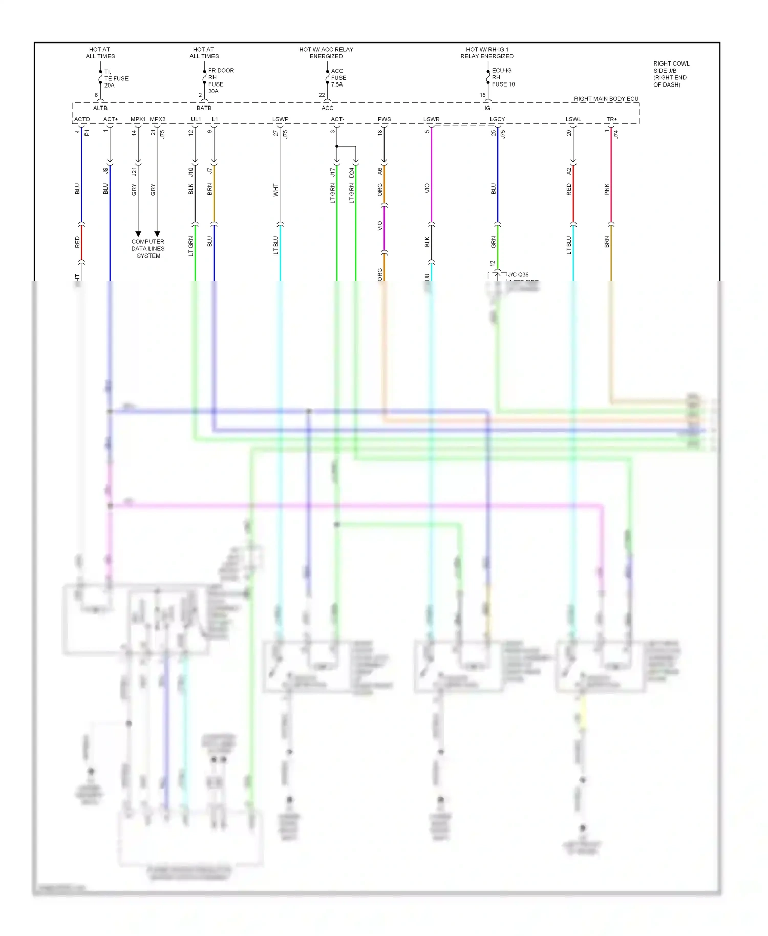 Wiring diagram computer data lines system for Lexus IS II facelift (2008-2010) (71 of 81)