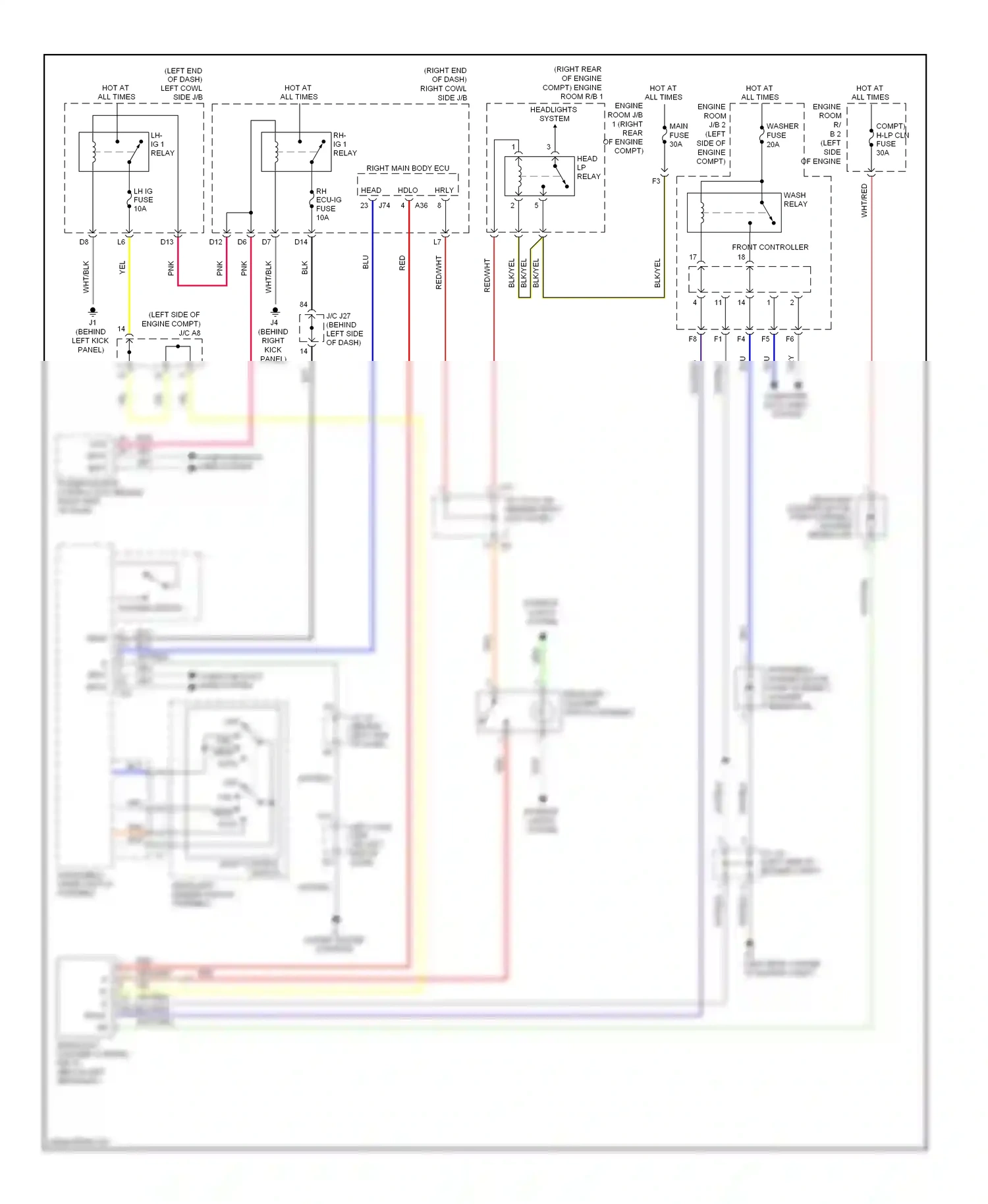 Wiring diagram front controller for Lexus IS II facelift (2008-2010) (12 of 12)