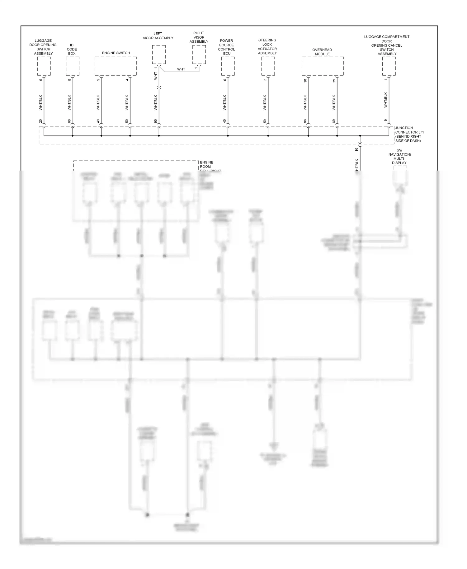 Wiring diagram overhead module for Lexus IS II facelift (2008-2010) (1 of 1)