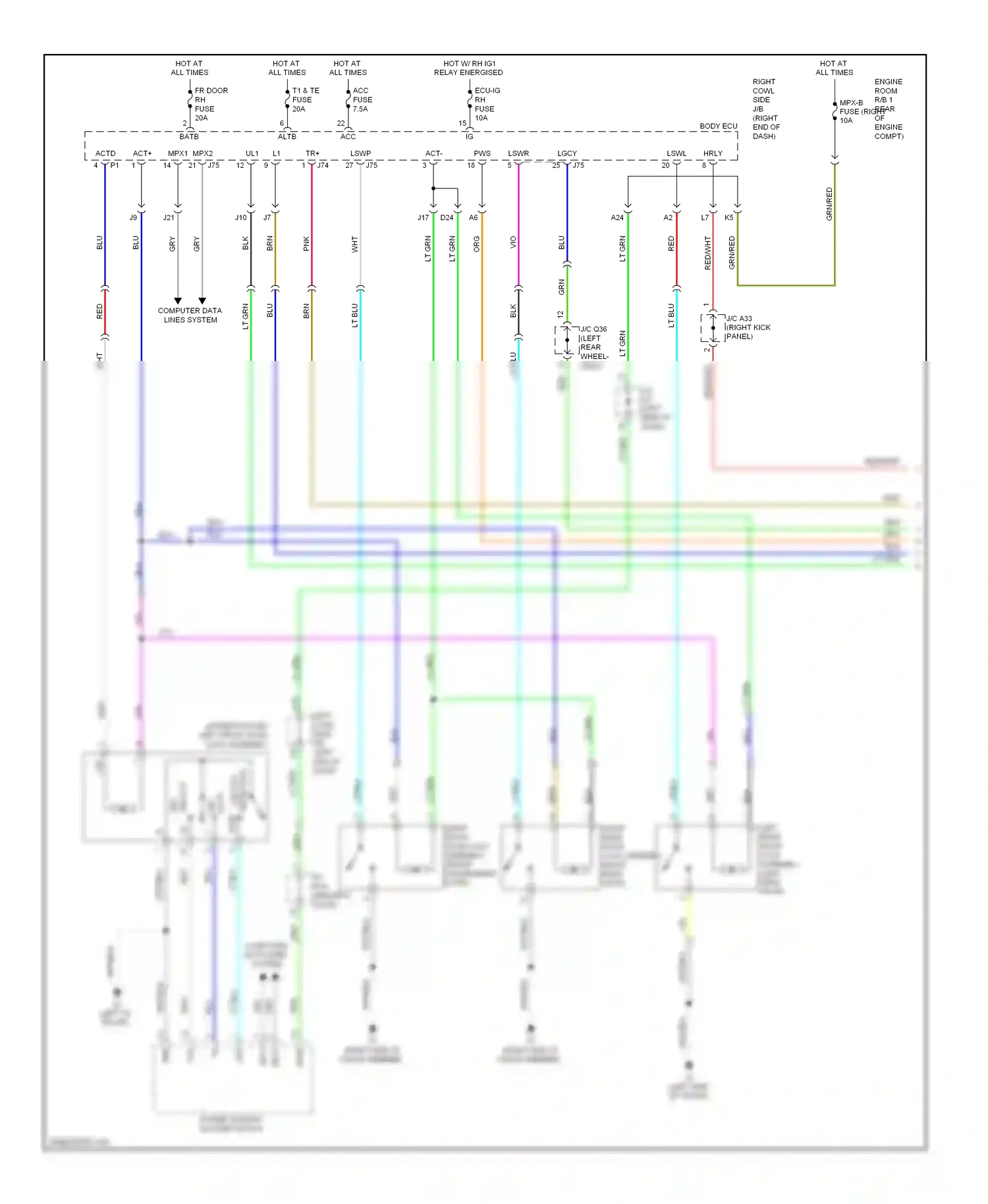Wiring diagram red/wht for Lexus IS II facelift (2008-2010) (3 of 44)