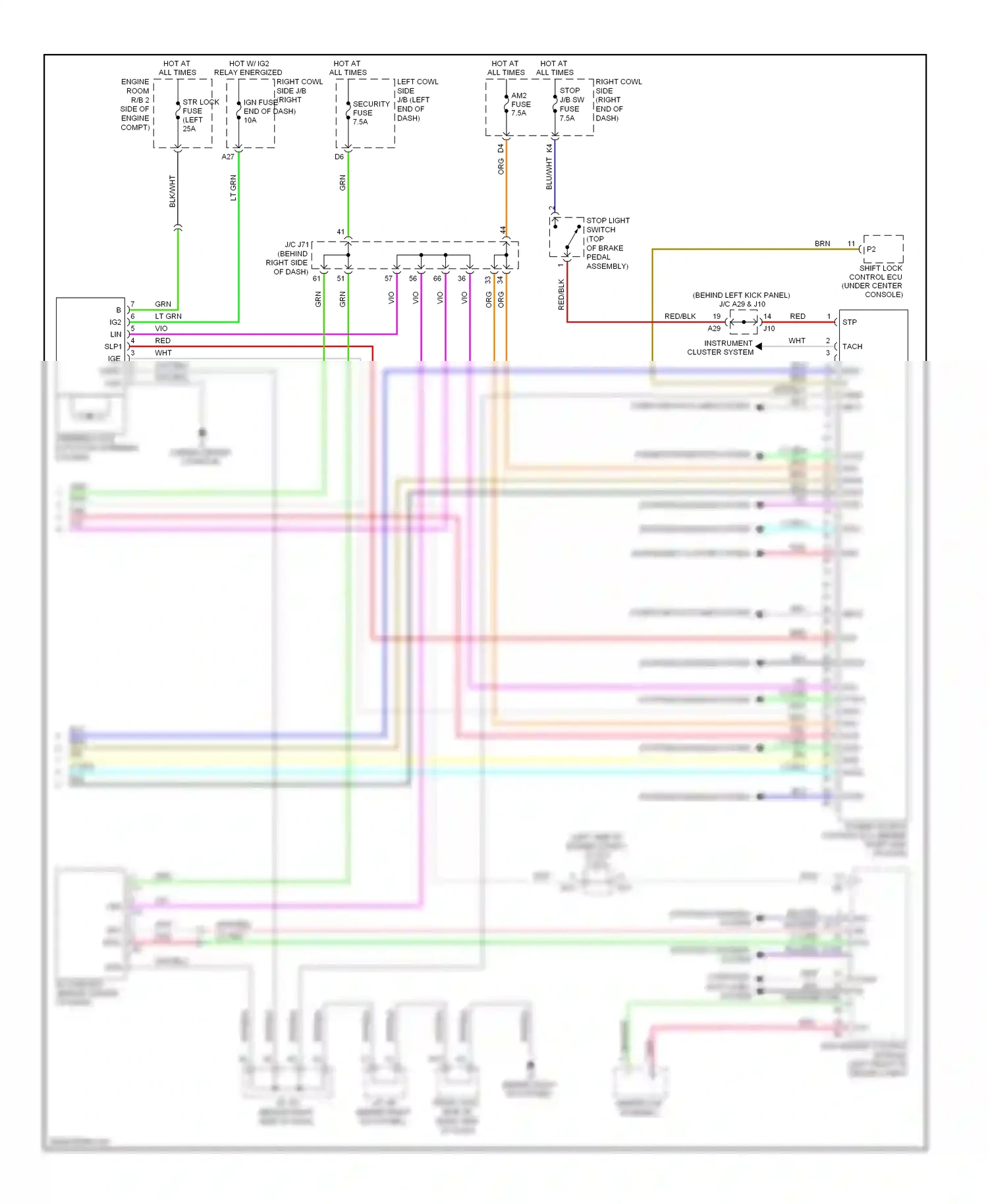 Wiring diagram right cowl for Lexus IS II facelift (2008-2010) (1 of 3)