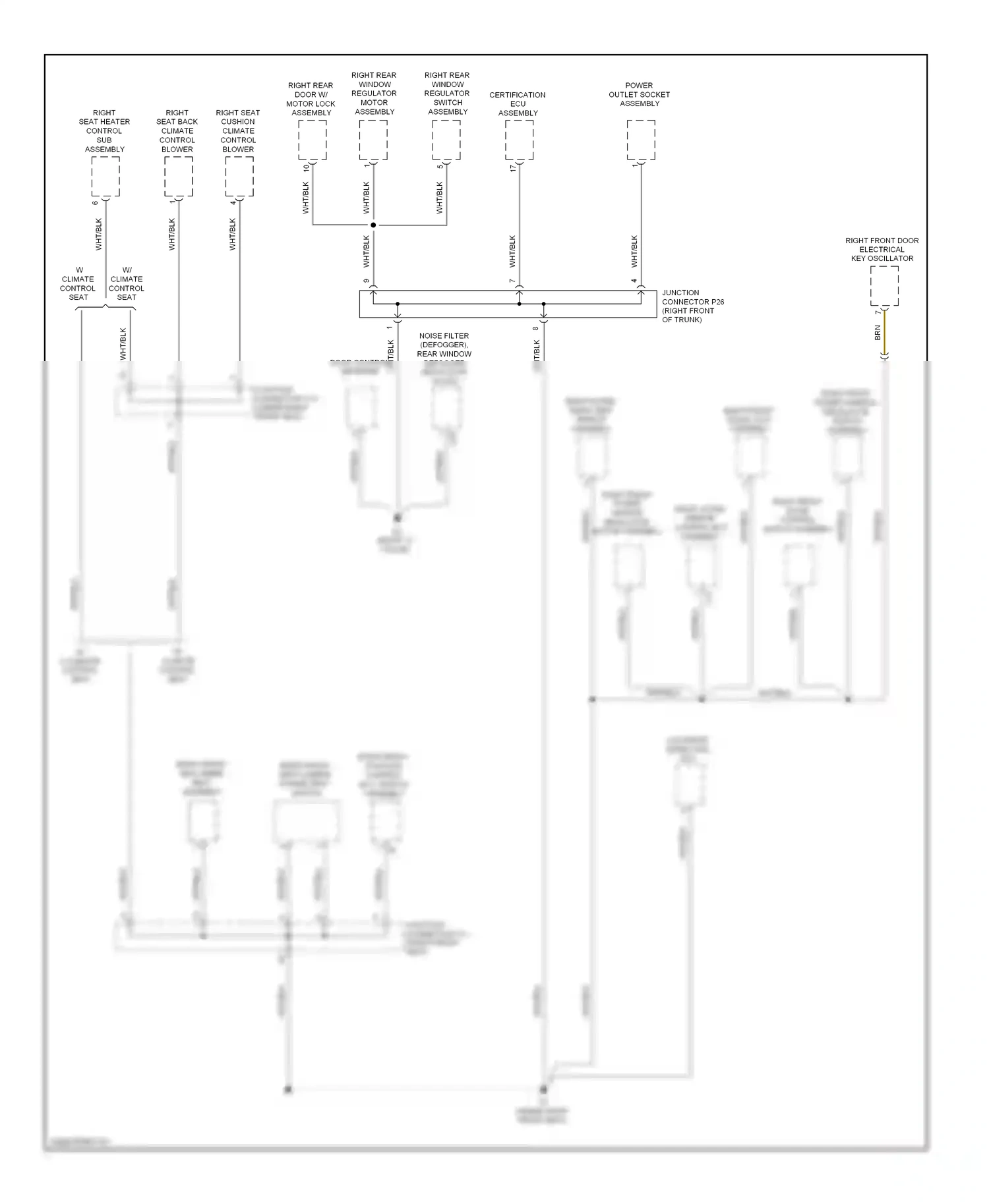 Wiring diagram right front power window regulator motor assembly for Lexus IS II facelift (2008-2010) (1 of 1)