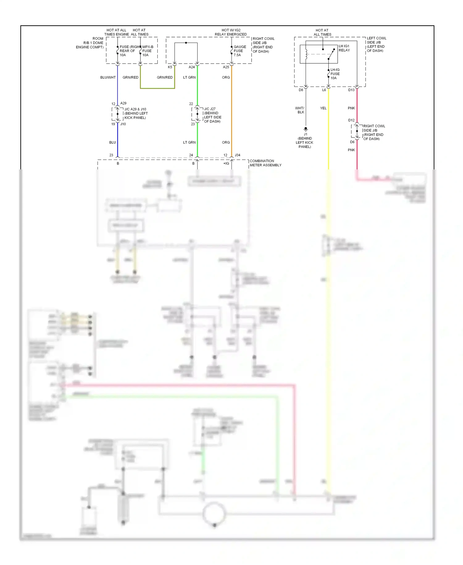 Wiring diagram starter assembly for Lexus IS II facelift (2008-2010) (1 of 2)