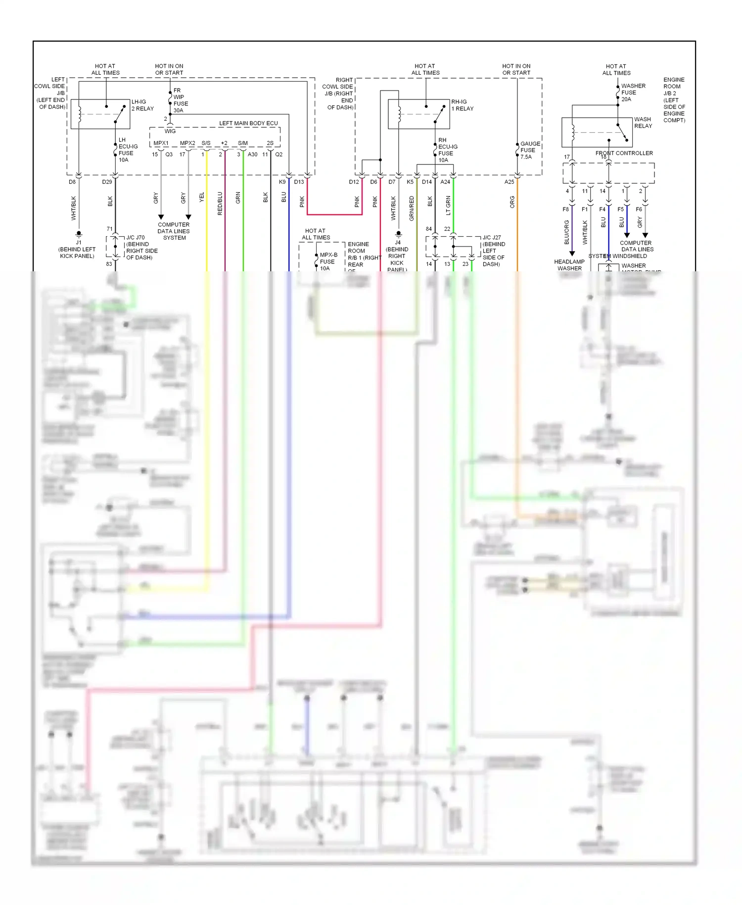 Lexus IS II facelift (2008-2010) switch wiring diagram  (1 of 2)