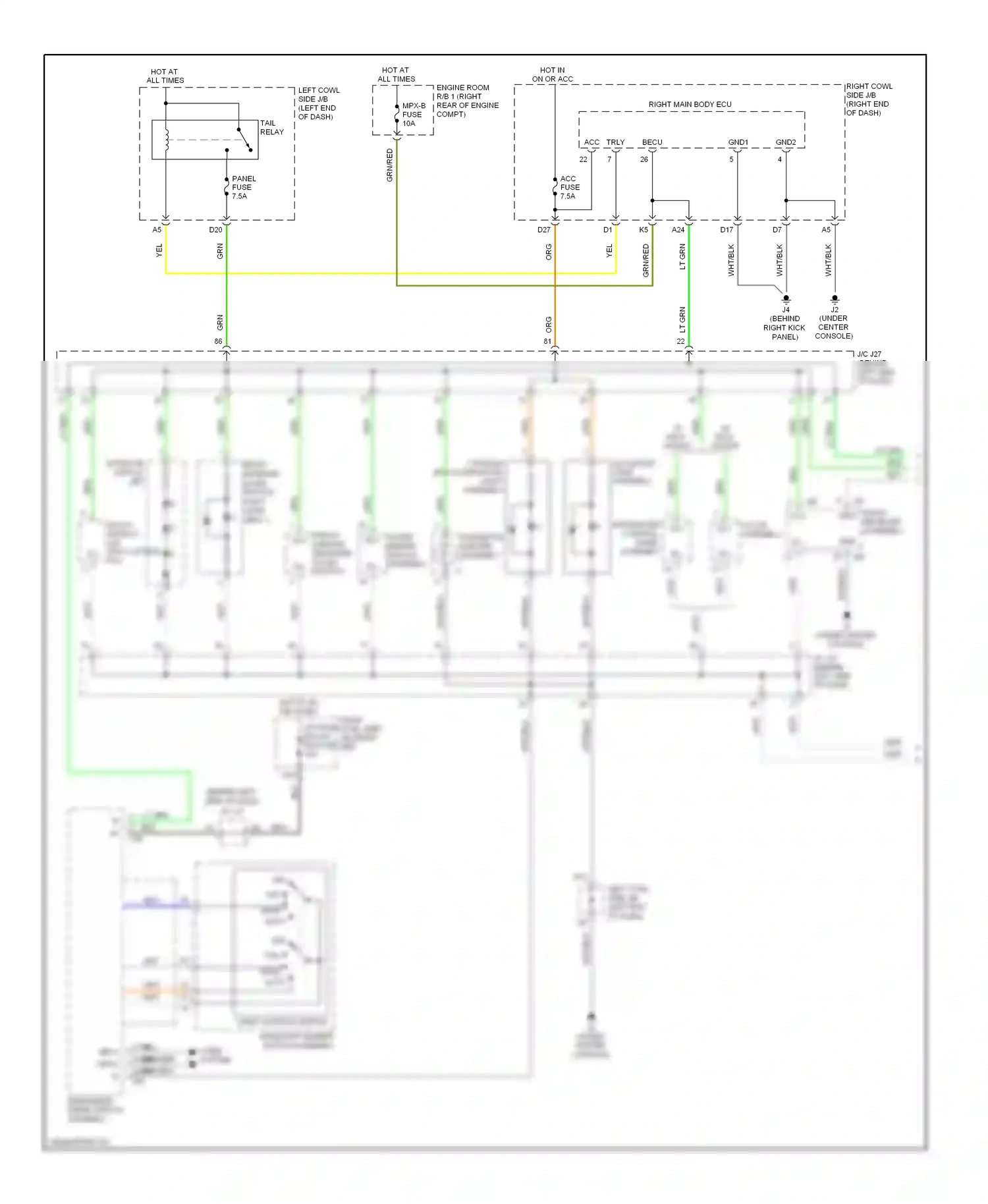 Wiring diagram tail relay for Lexus IS II facelift (2008-2010) (4 of 5)