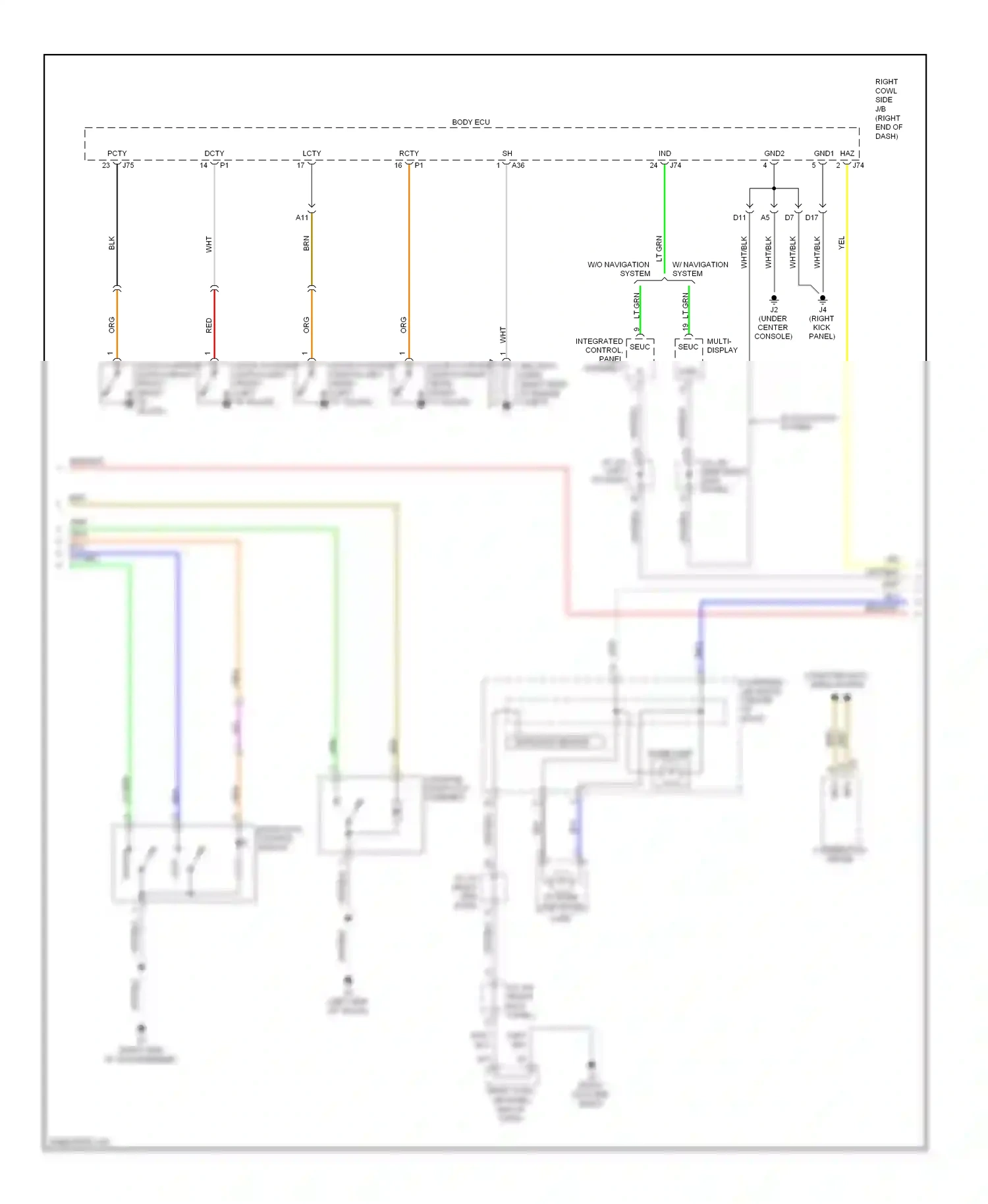 Wiring diagram w/ navigation system for Lexus IS II facelift (2008-2010) (1 of 4)
