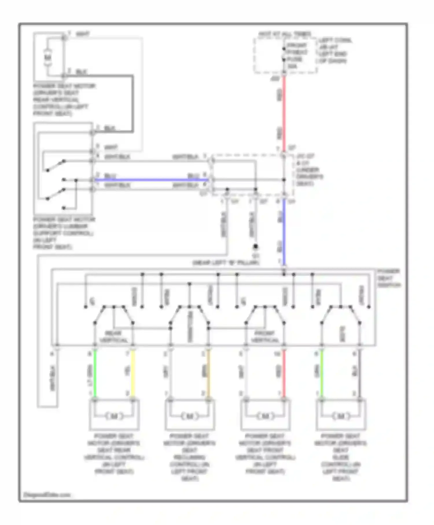 IS Lexus II (2005-2008): Driver power seat circuit