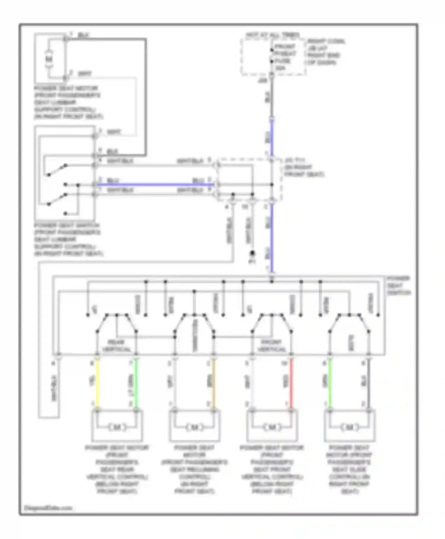 IS Lexus II (2005-2008): Passenger power seat circuit
