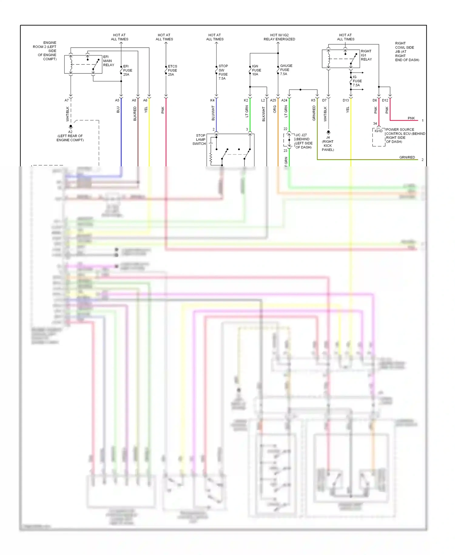 Lexus IS II (2005-2008) engine control module (left front of engine compt) wiring diagram  (3 of 18)