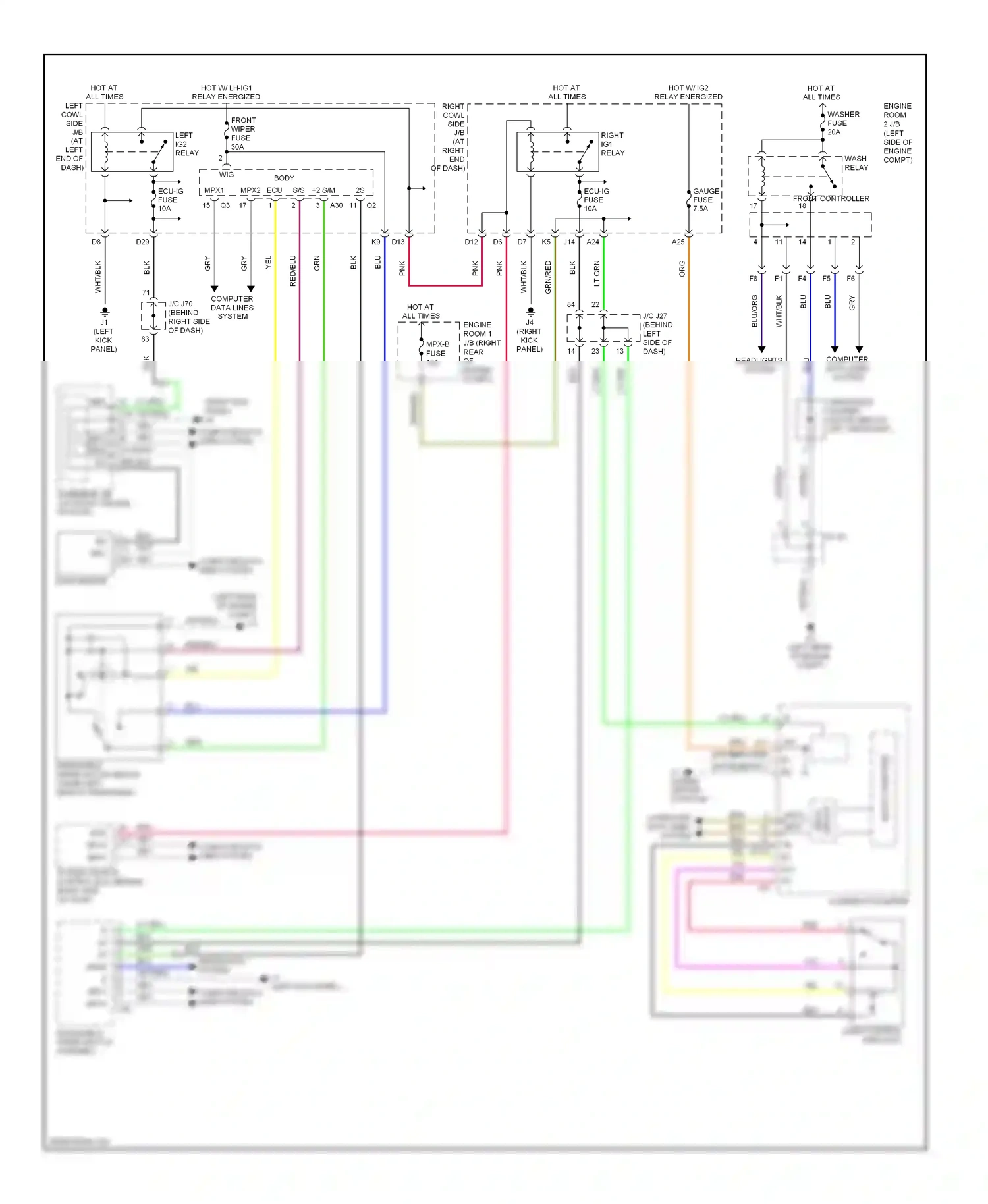 Lexus IS II (2005-2008) (left kick panel) wiring diagram  (49 of 50)