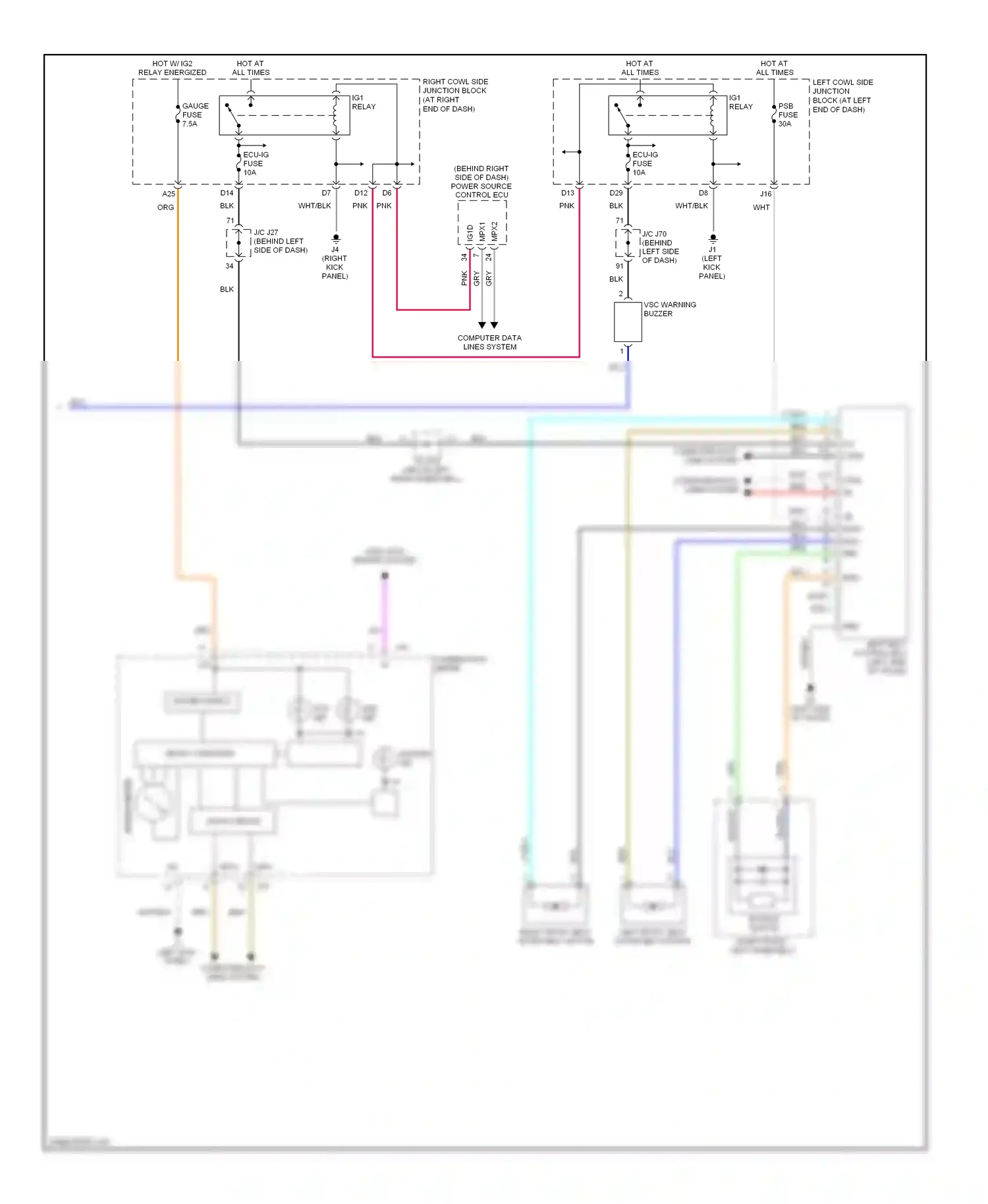 Lexus IS II (2005-2008) (left kick panel) wiring diagram  (28 of 50)