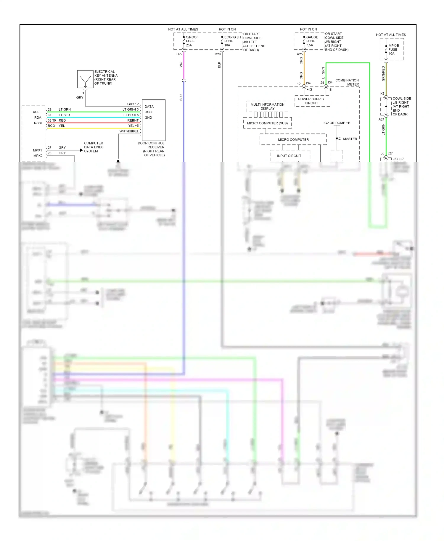 Lexus IS II (2005-2008) (left kick panel) wiring diagram  (38 of 50)