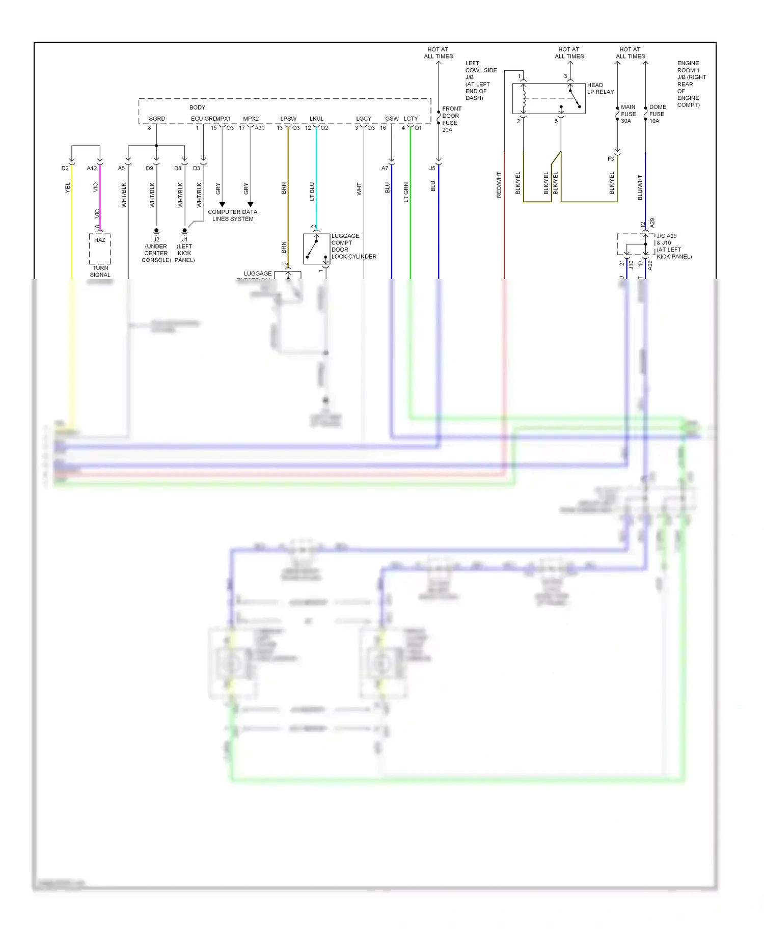 Lexus IS II (2005-2008) (left kick panel) wiring diagram  (3 of 50)