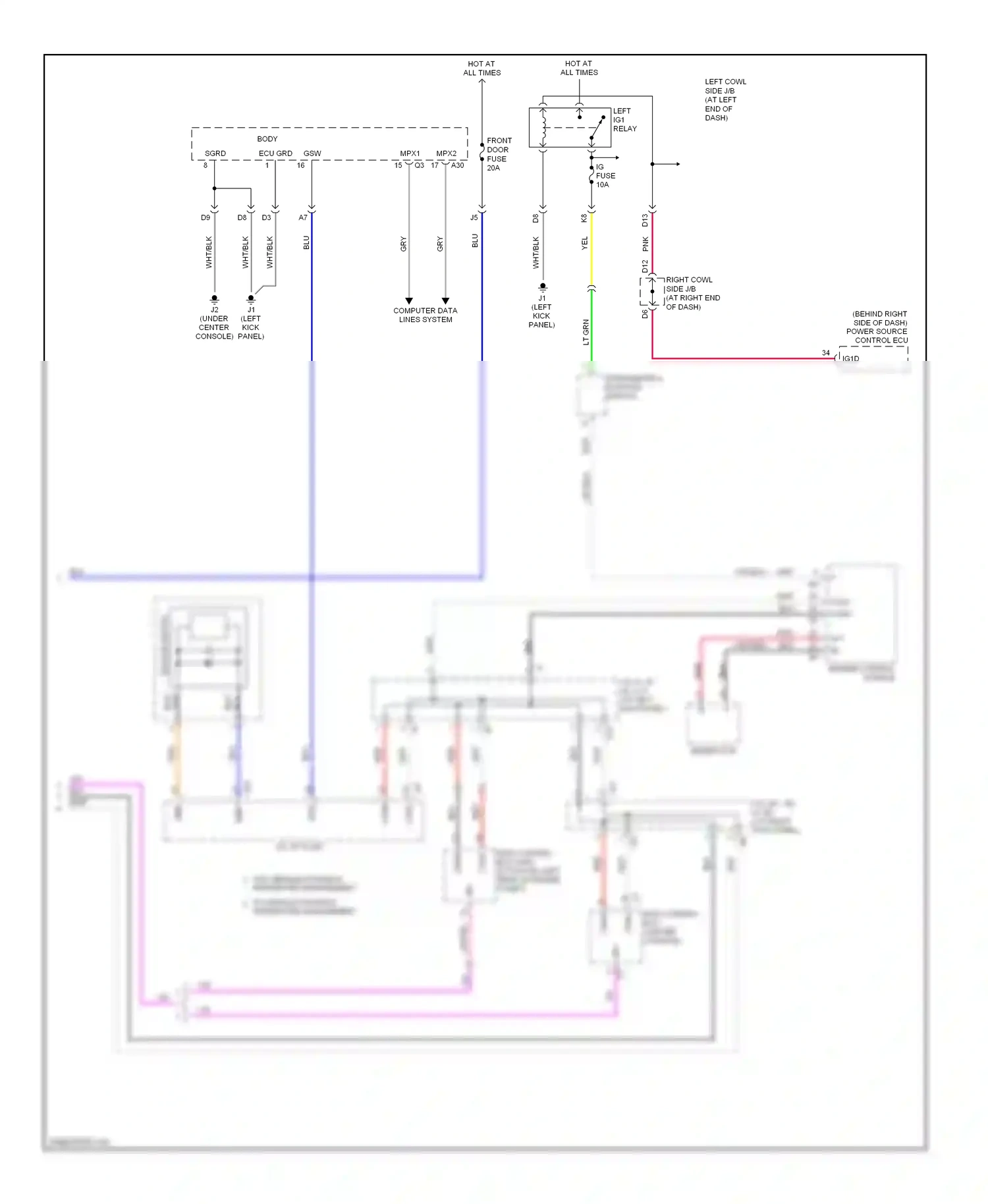 Lexus IS II (2005-2008) (left kick panel) wiring diagram  (35 of 50)