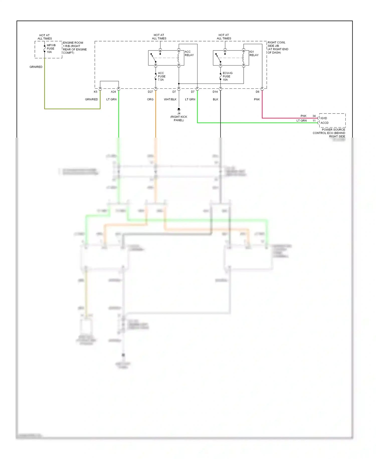 Lexus IS II (2005-2008) (left kick panel) wiring diagram  (21 of 50)
