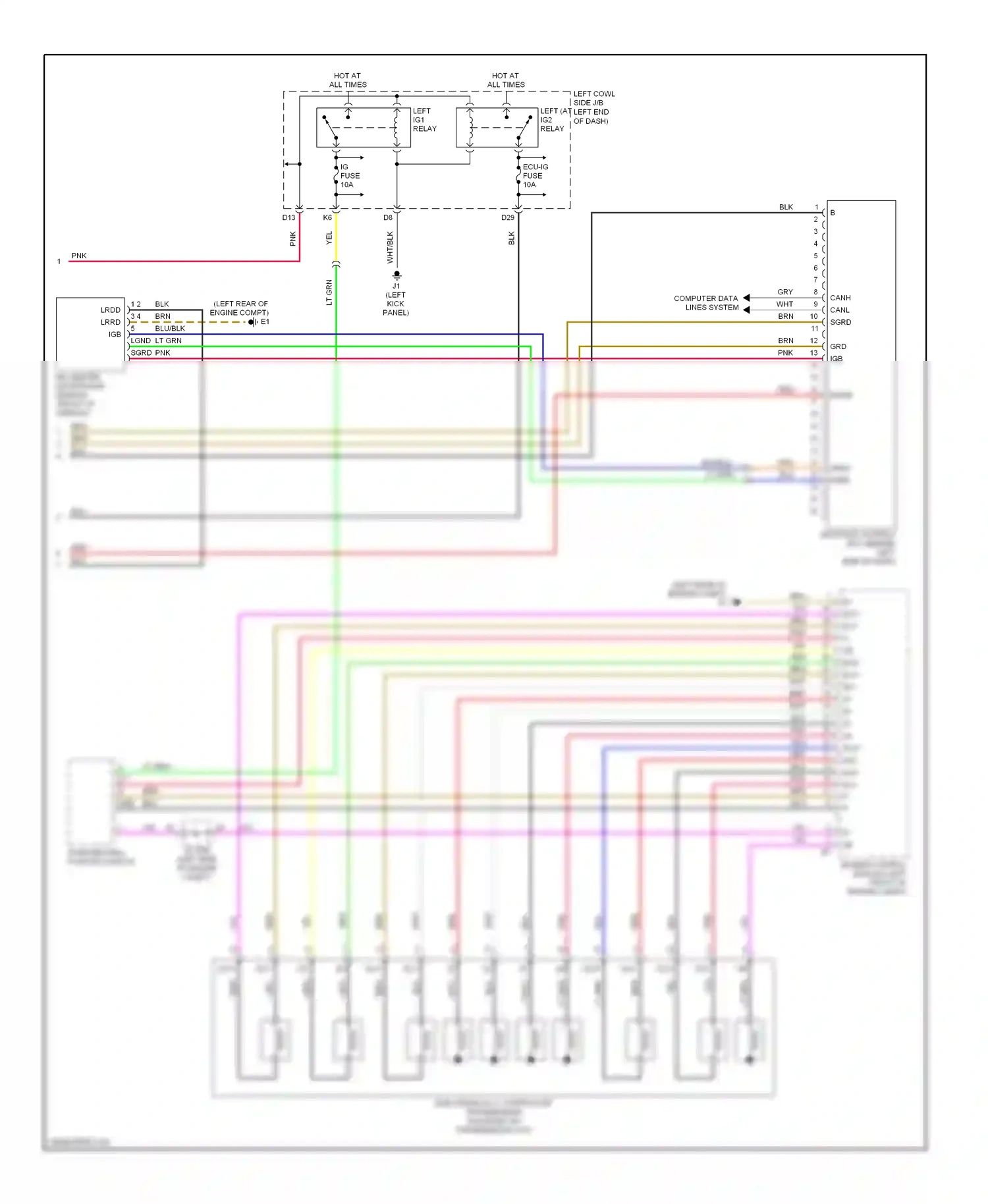 Lexus IS II (2005-2008) (left kick panel) wiring diagram  (11 of 50)