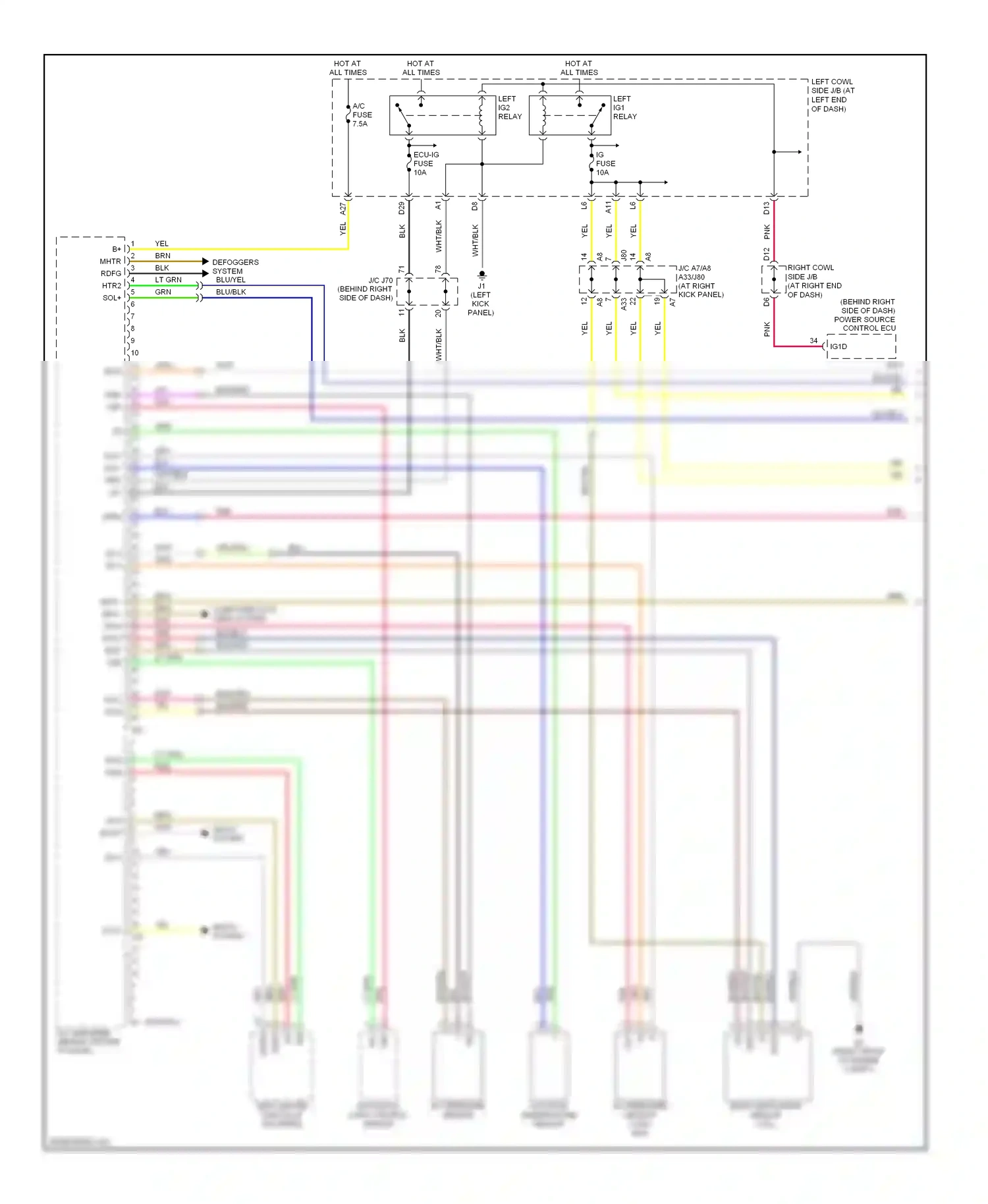 Lexus IS II (2005-2008) (left kick panel) wiring diagram  (6 of 50)