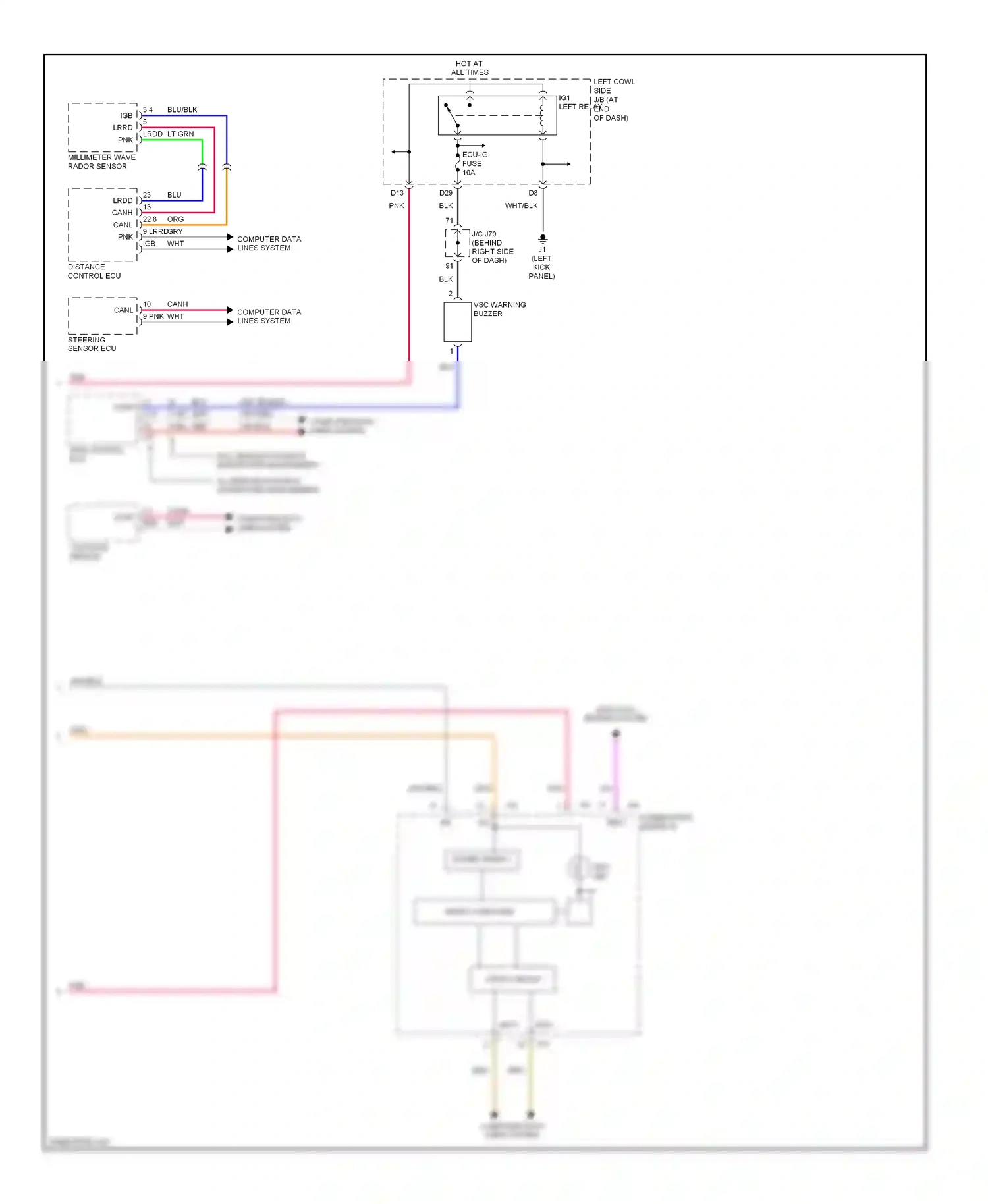 Lexus IS II (2005-2008) (left kick panel) wiring diagram  (47 of 50)
