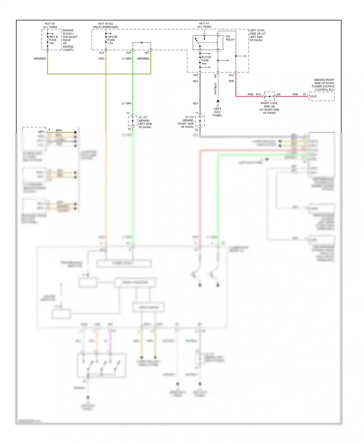 Lexus IS II (2005-2008) (left kick panel) wiring diagram  (48 of 50)