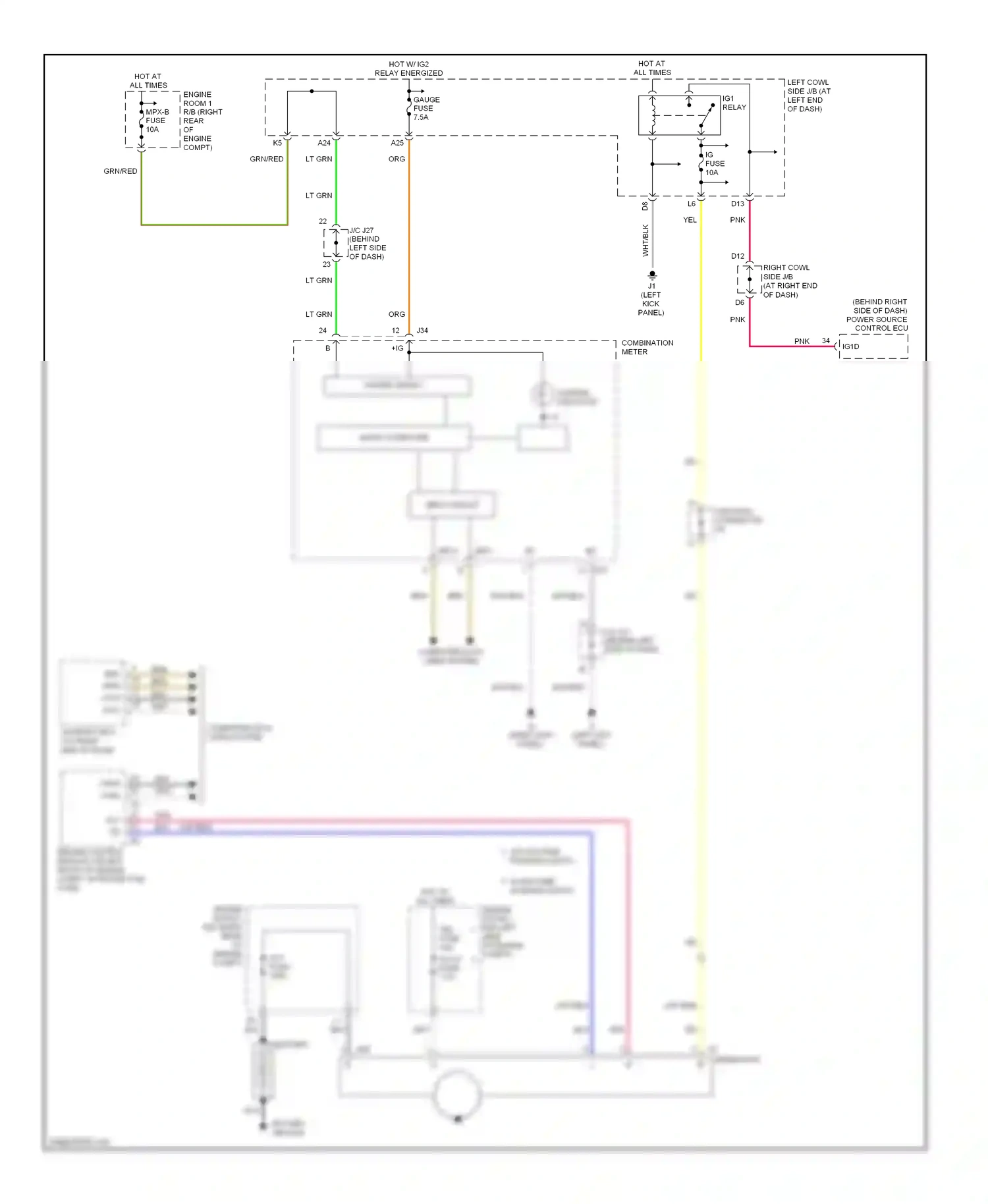 Lexus IS II (2005-2008) (left kick panel) wiring diagram  (44 of 50)
