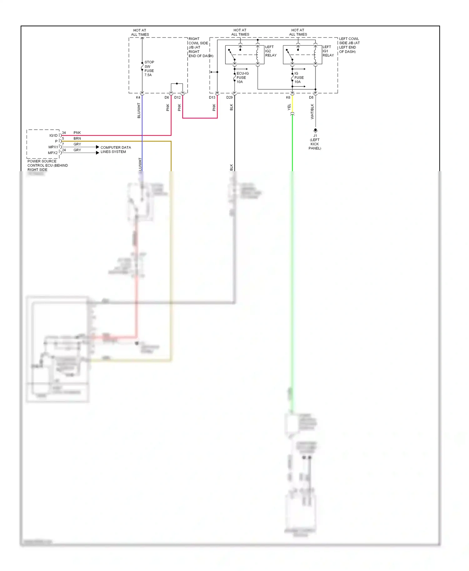 Lexus IS II (2005-2008) (left kick panel) wiring diagram  (40 of 50)