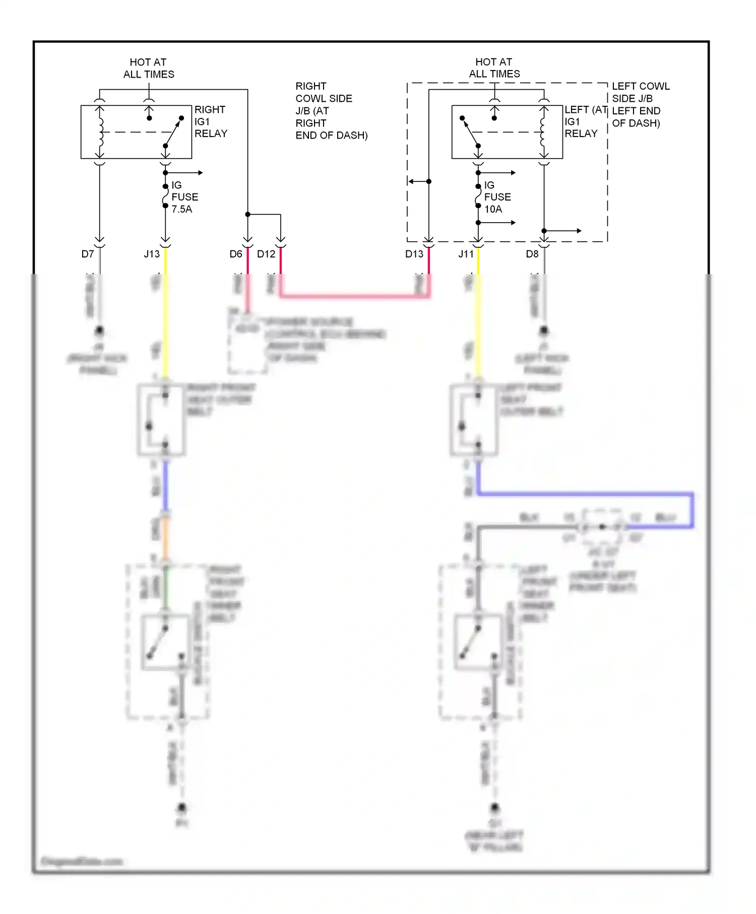 Lexus IS II (2005-2008) (left kick panel) wiring diagram  (27 of 50)