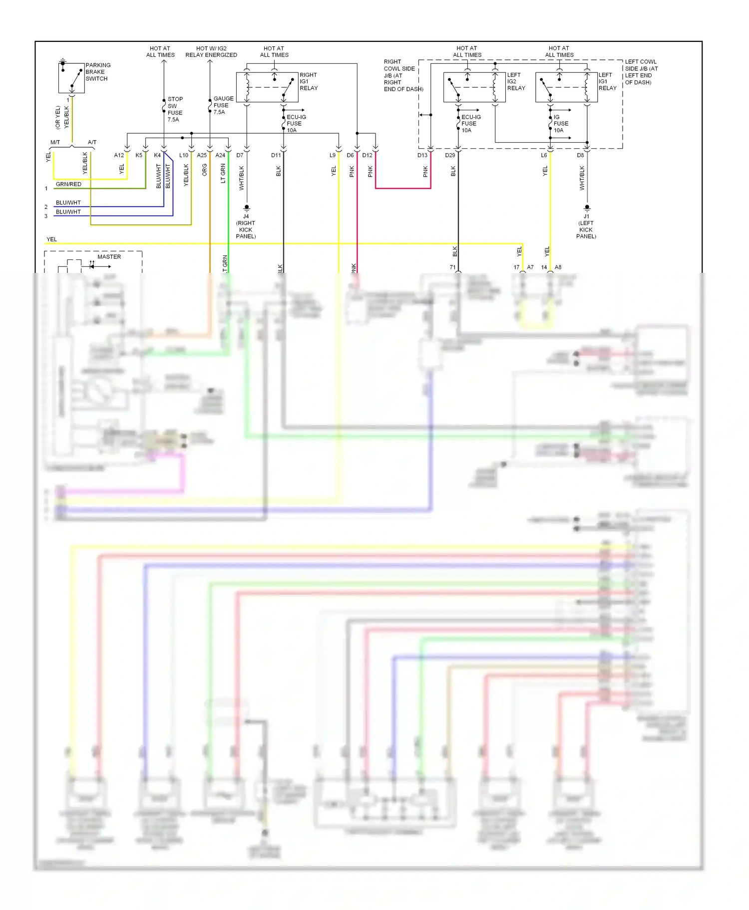 Lexus IS II (2005-2008) (left kick panel) wiring diagram  (2 of 50)