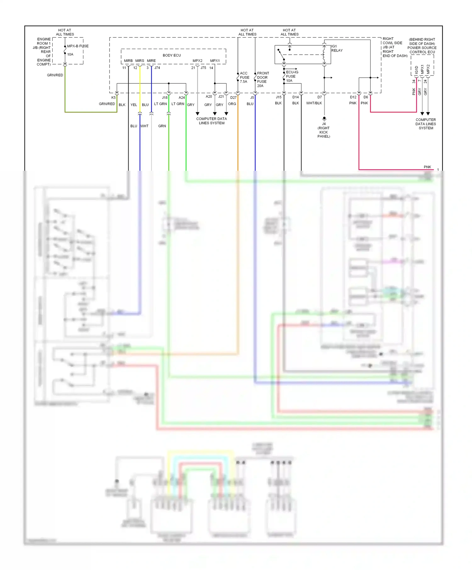 Lexus IS II (2005-2008) left wiring diagram  (9 of 19)