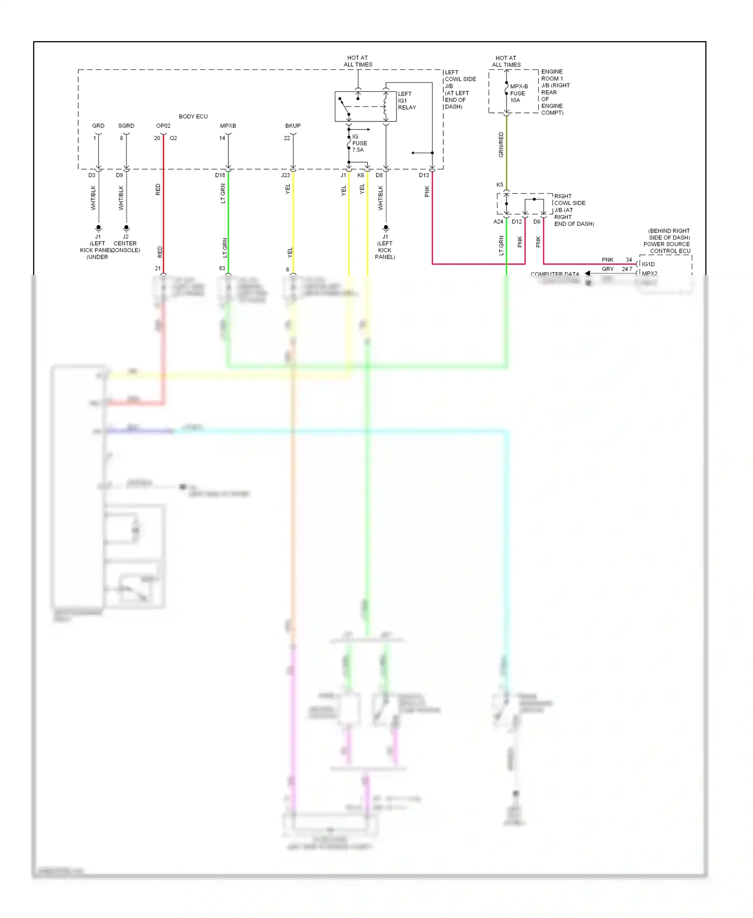 Lexus IS II (2005-2008) left wiring diagram  (17 of 19)