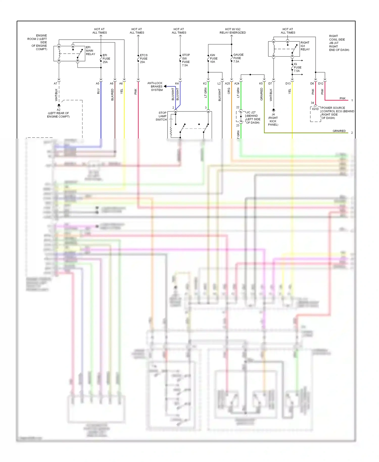 Lexus IS II (2005-2008) paddle shift switch (a/t) wiring diagram  (1 of 4)