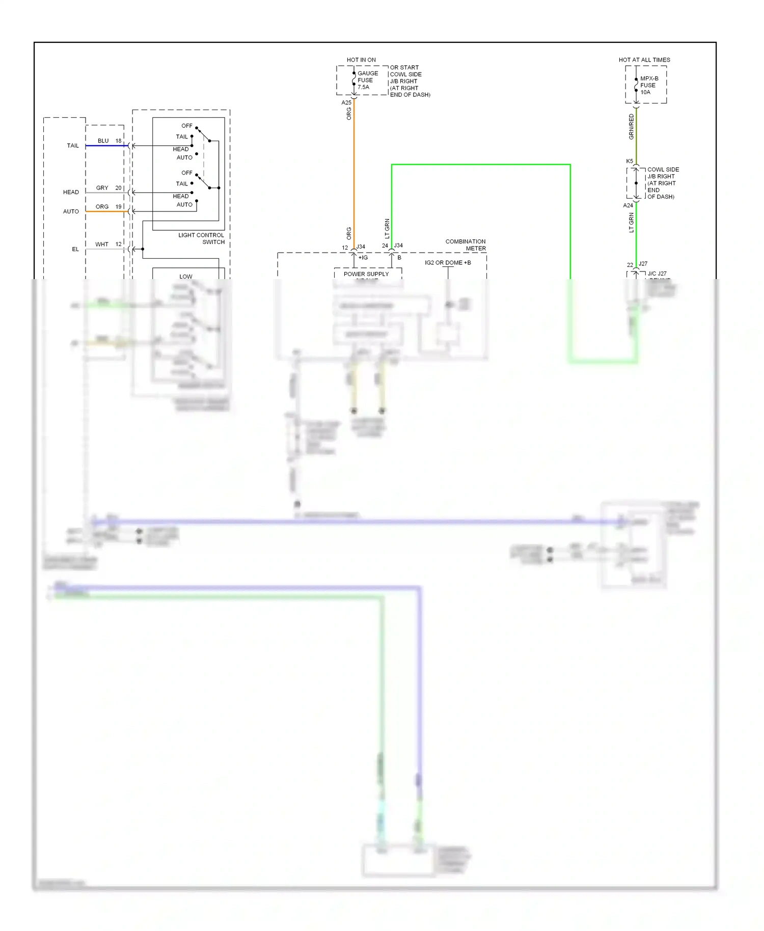 Lexus IS II (2005-2008) tail wiring diagram  (1 of 4)