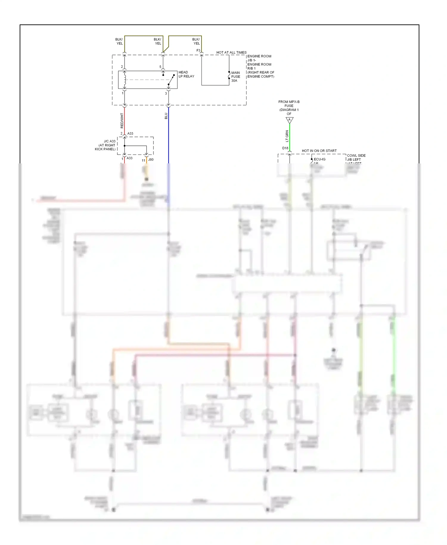Lexus IS II (2005-2008) w/ hid wiring diagram  (1 of 2)