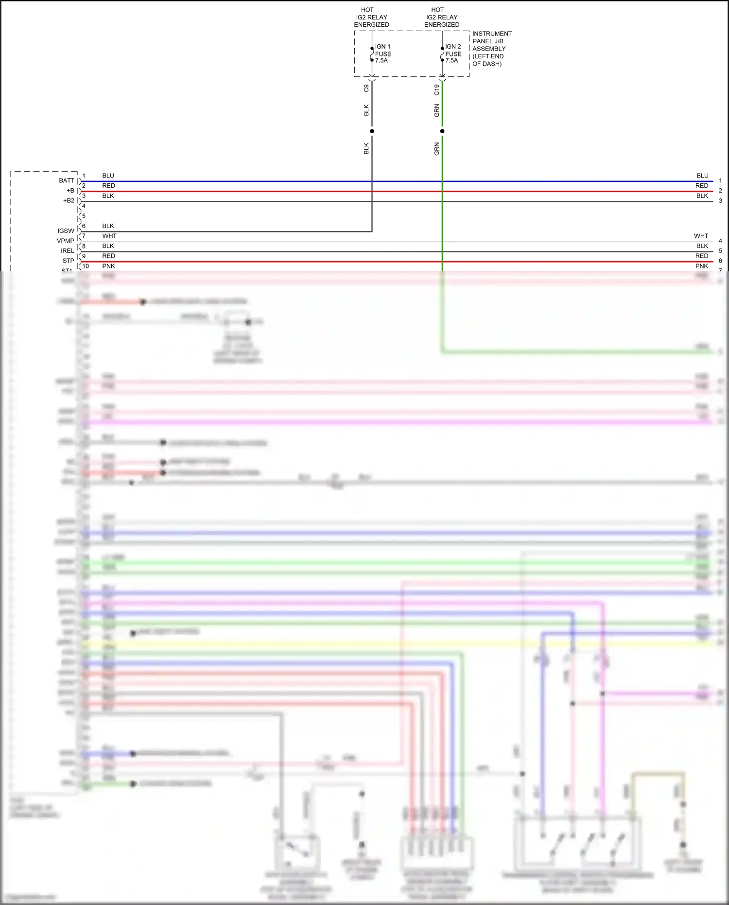 Wiring diagram accelerator pedal sensor assembly for Lexus IS III facelift 2 (2020-2024) (5 of 6)