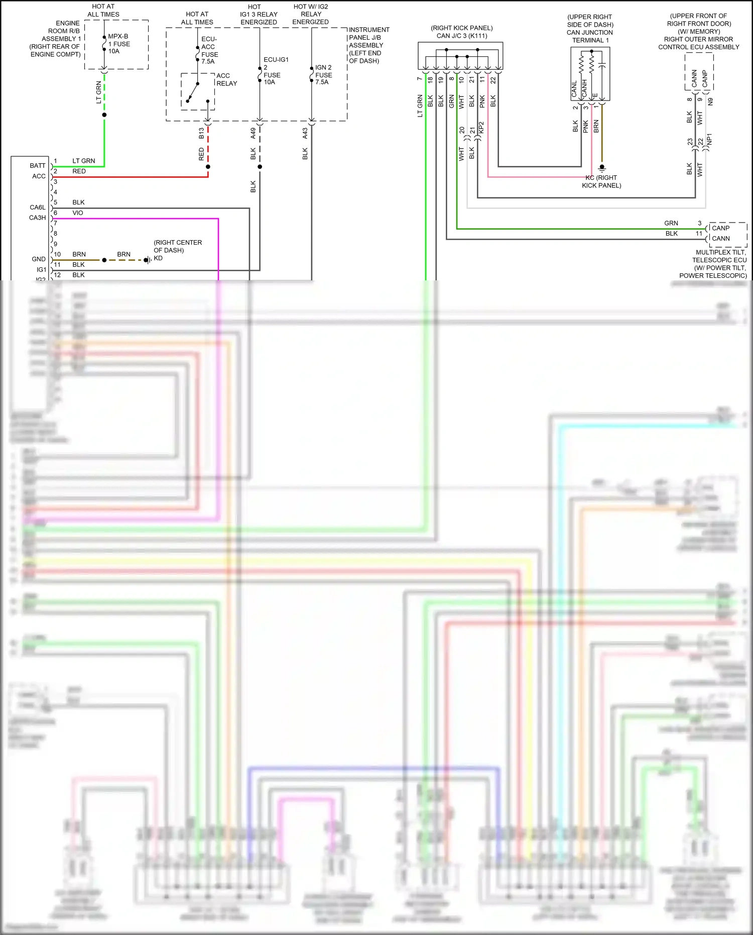 Wiring diagram air bag sensor assembly for Lexus IS III facelift 2 (2020-2024) (2 of 9)