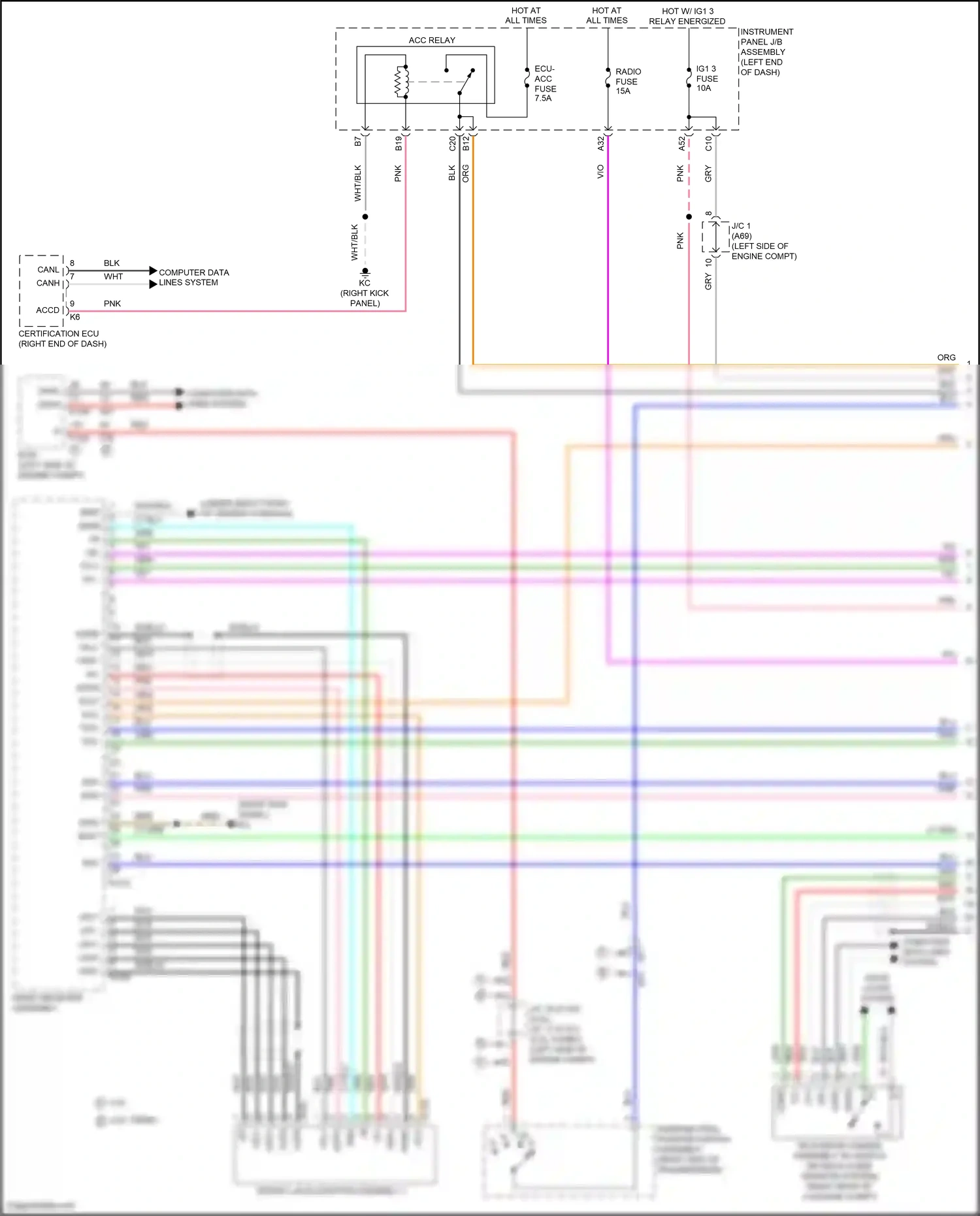 Wiring diagram cb+ for Lexus IS III facelift 2 (2020-2024) (1 of 3)