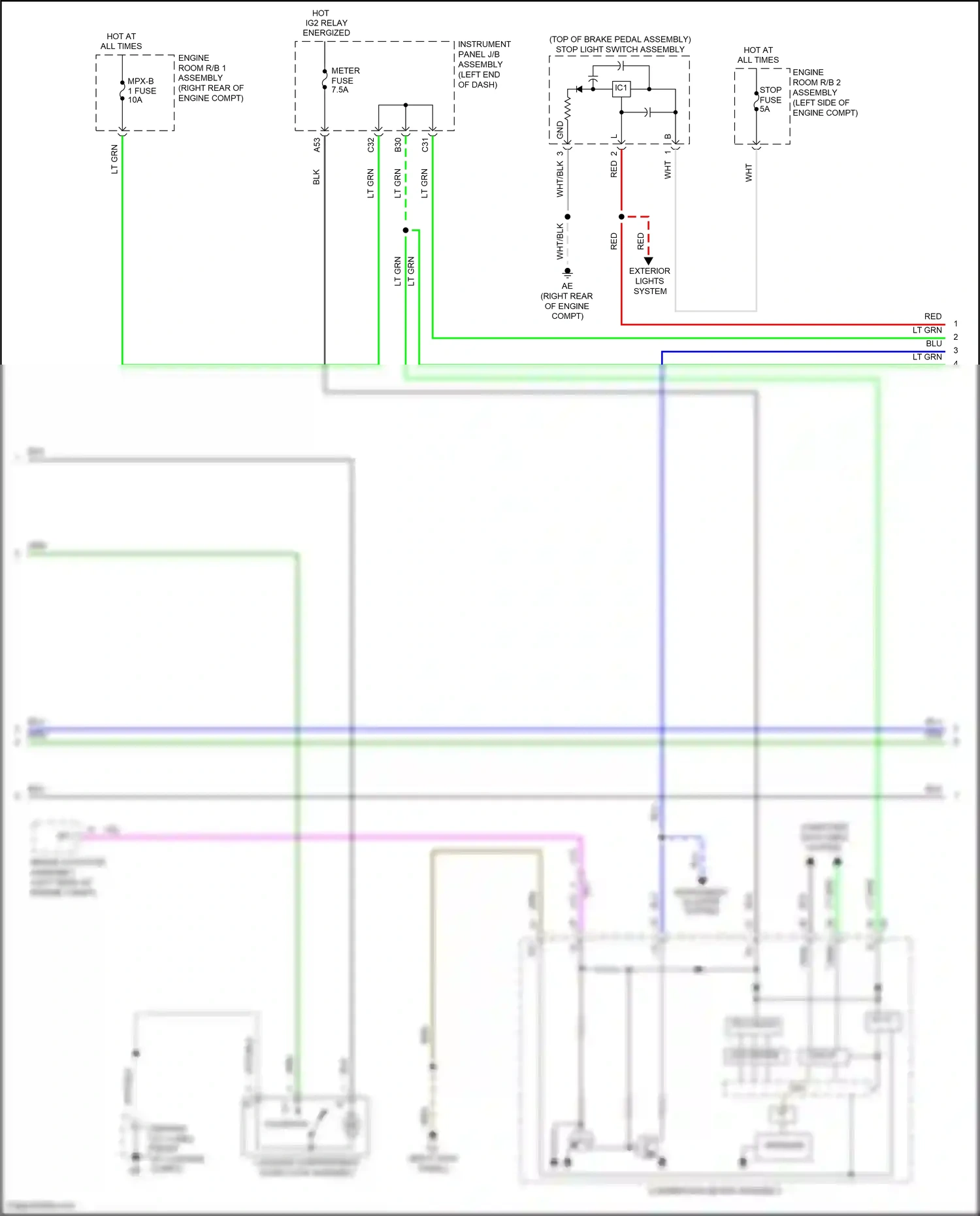 Wiring diagram combination meter assembly for Lexus IS III facelift 2 (2020-2024) (6 of 39)