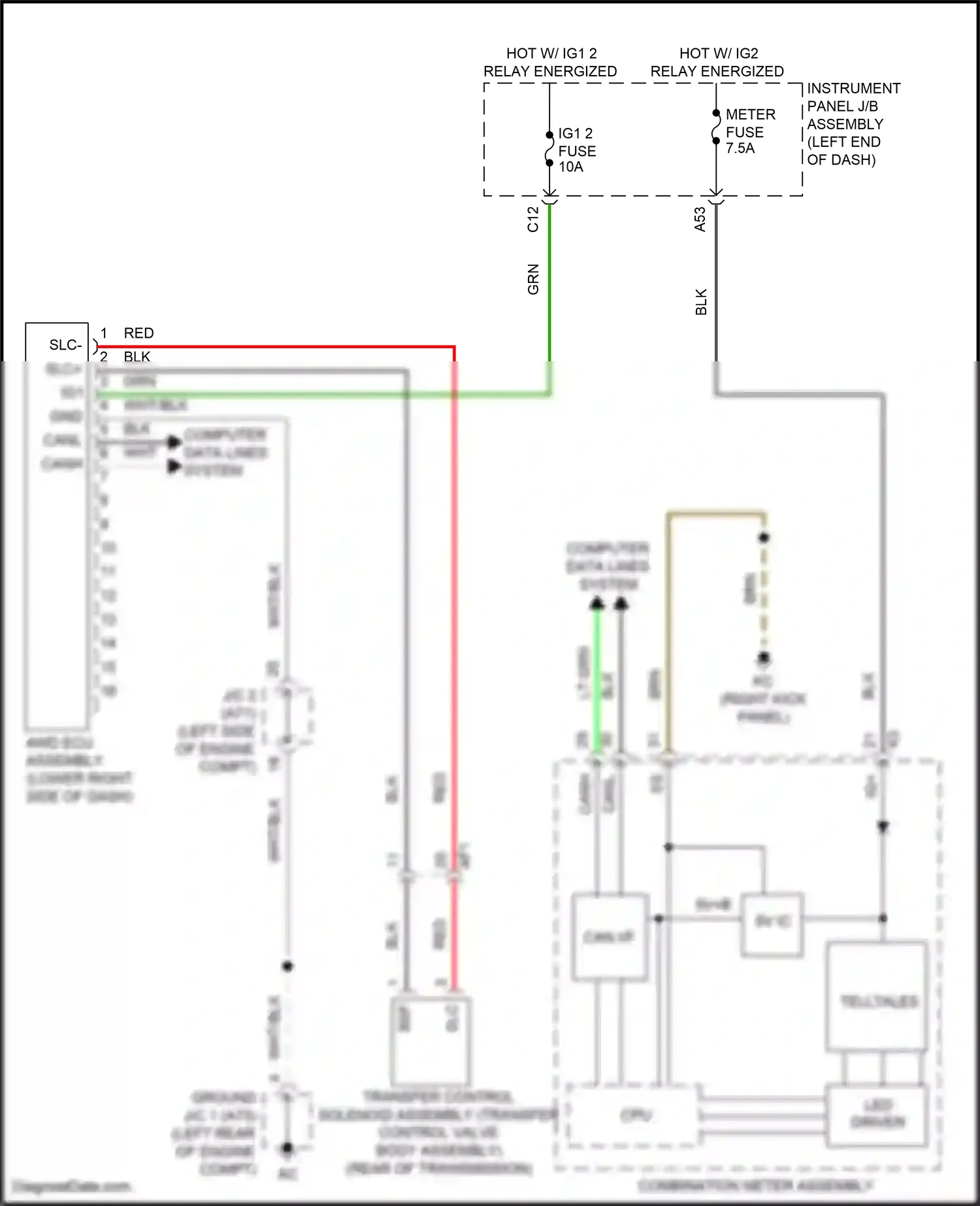 Wiring diagram combination meter assembly for Lexus IS III facelift 2 (2020-2024) (32 of 39)