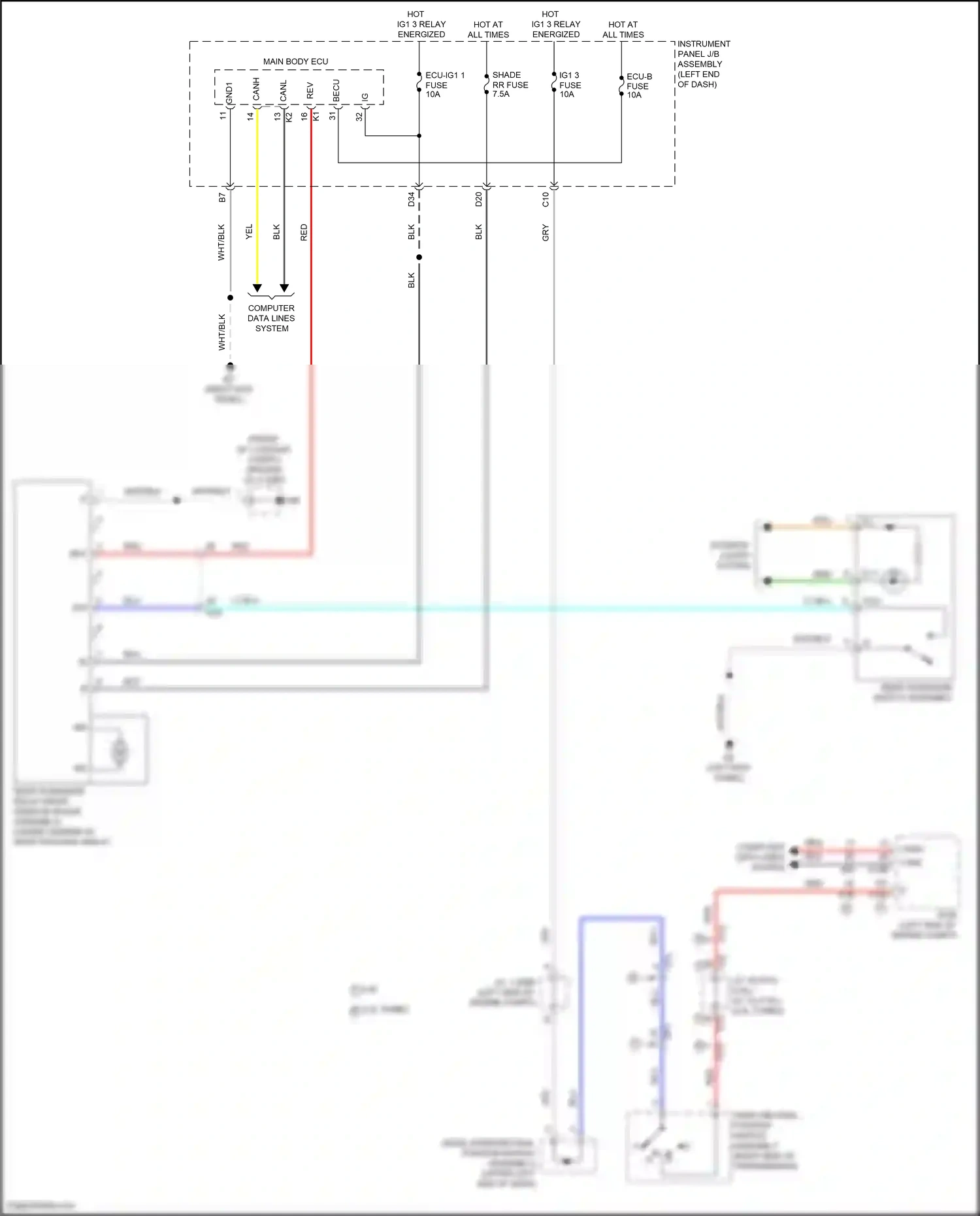 Wiring diagram computer data lines system for Lexus IS III facelift 2 (2020-2024) (29 of 84)